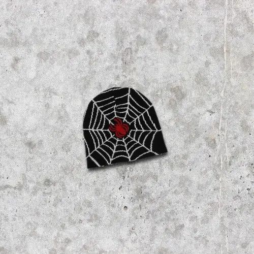 VIBE 🕷️🕸️ Spider Web Beanie Hat y2k 🕸 Size ONE SIZE - 4 Thumbnail