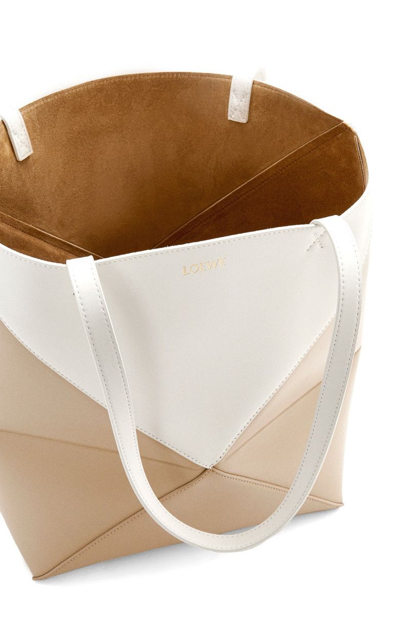 Loewe o1in1g0426 Size: OS/ Puzzle Fold Tote Bag in Beige/White Size ONE SIZE - 7 Thumbnail