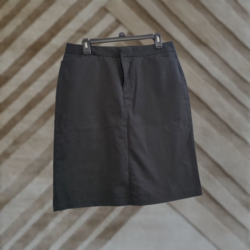 Dockers DOCKERS Skirt Women 12 Black Midi Slit Pockets Casual Workwear Regular Size 12 Womens Size 34" / US 12 / IT 48 - 1 Thumbnail