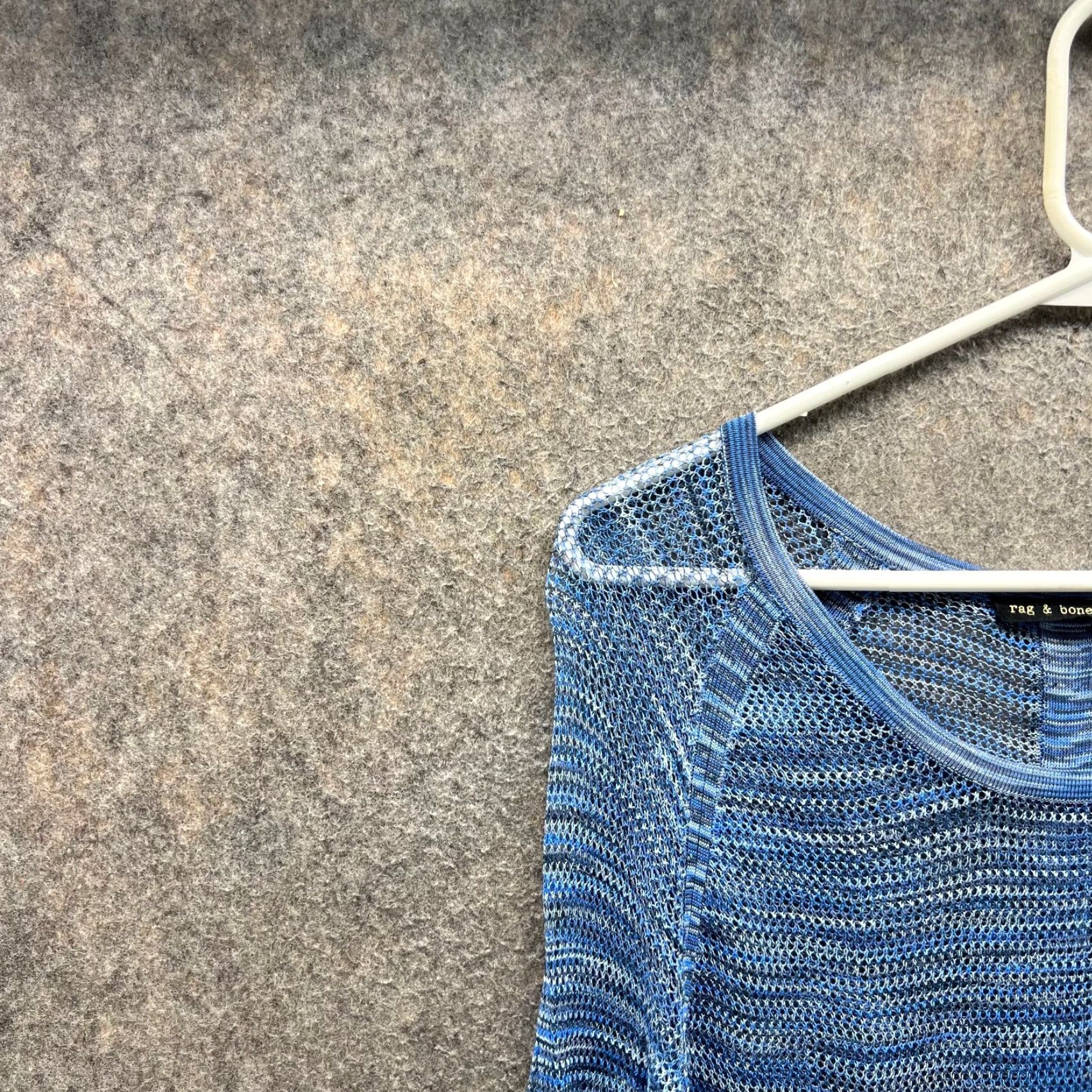 Rag & Bone VINTAGE Rag & Bone Sweater Women XS Blue Open Knit Lightweight Top Pullover Breathable Size XS / US 0-2 / IT 36-38 - 7 Thumbnail