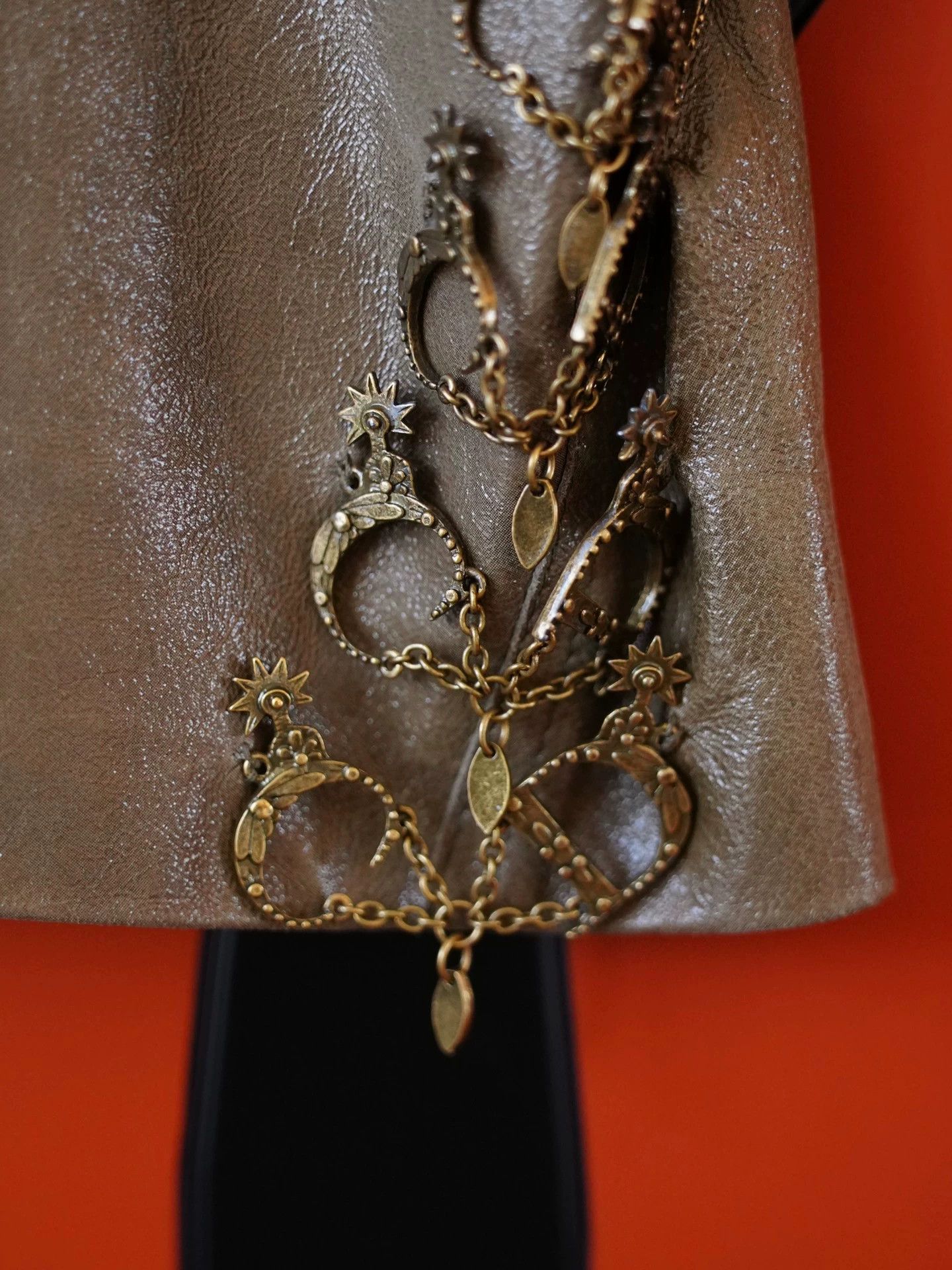Dior Dior-2003-JG-Pearlized-Lambskin-CD-Rivet-Western-Skirt-FR38 Size 27" / US 4 / IT 40 - 8 Thumbnail