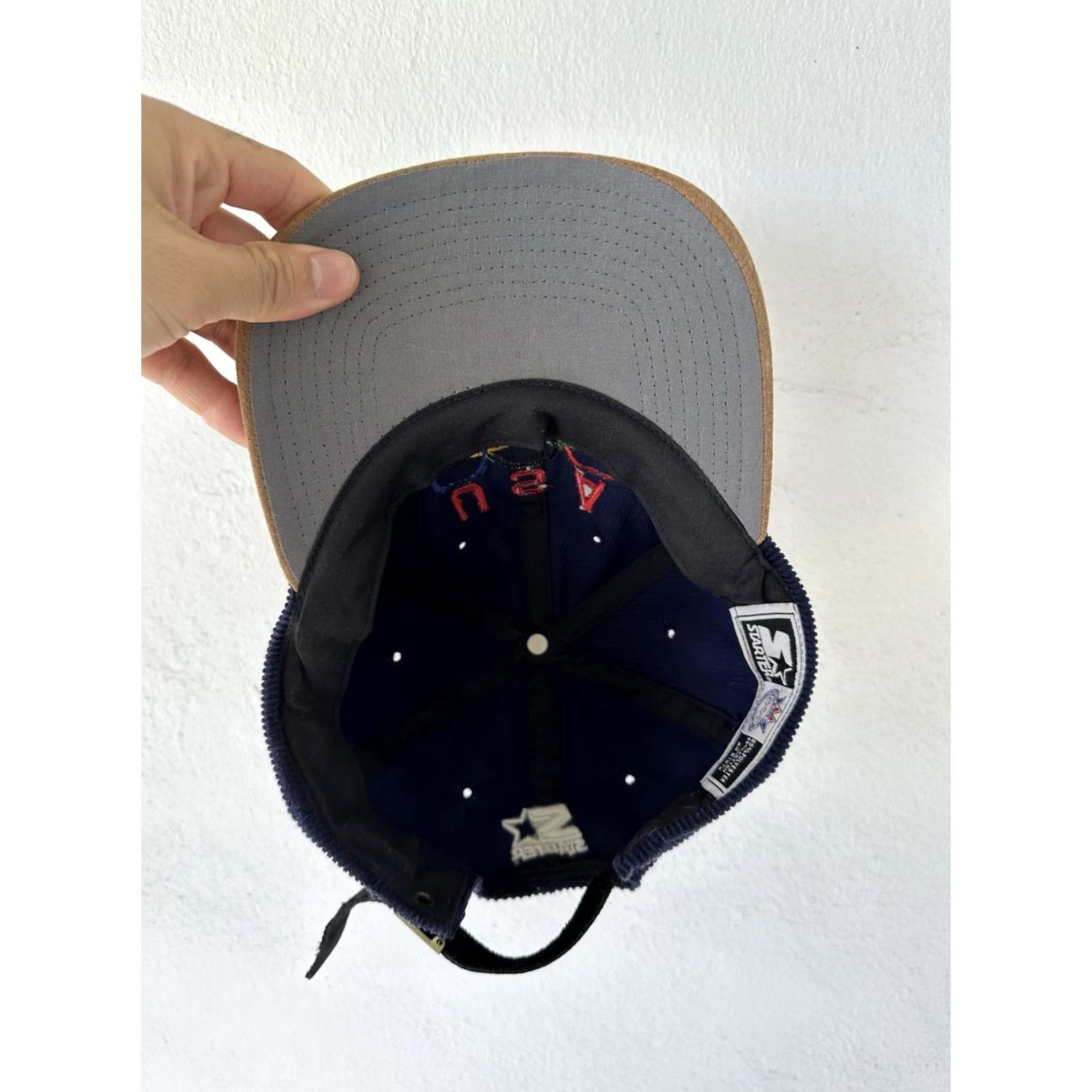 Starter VINTAGE Starter USA Corduroy Blue Strapback Hat Adjustable Men 90s Very Clean Size ONE SIZE - 4 Thumbnail
