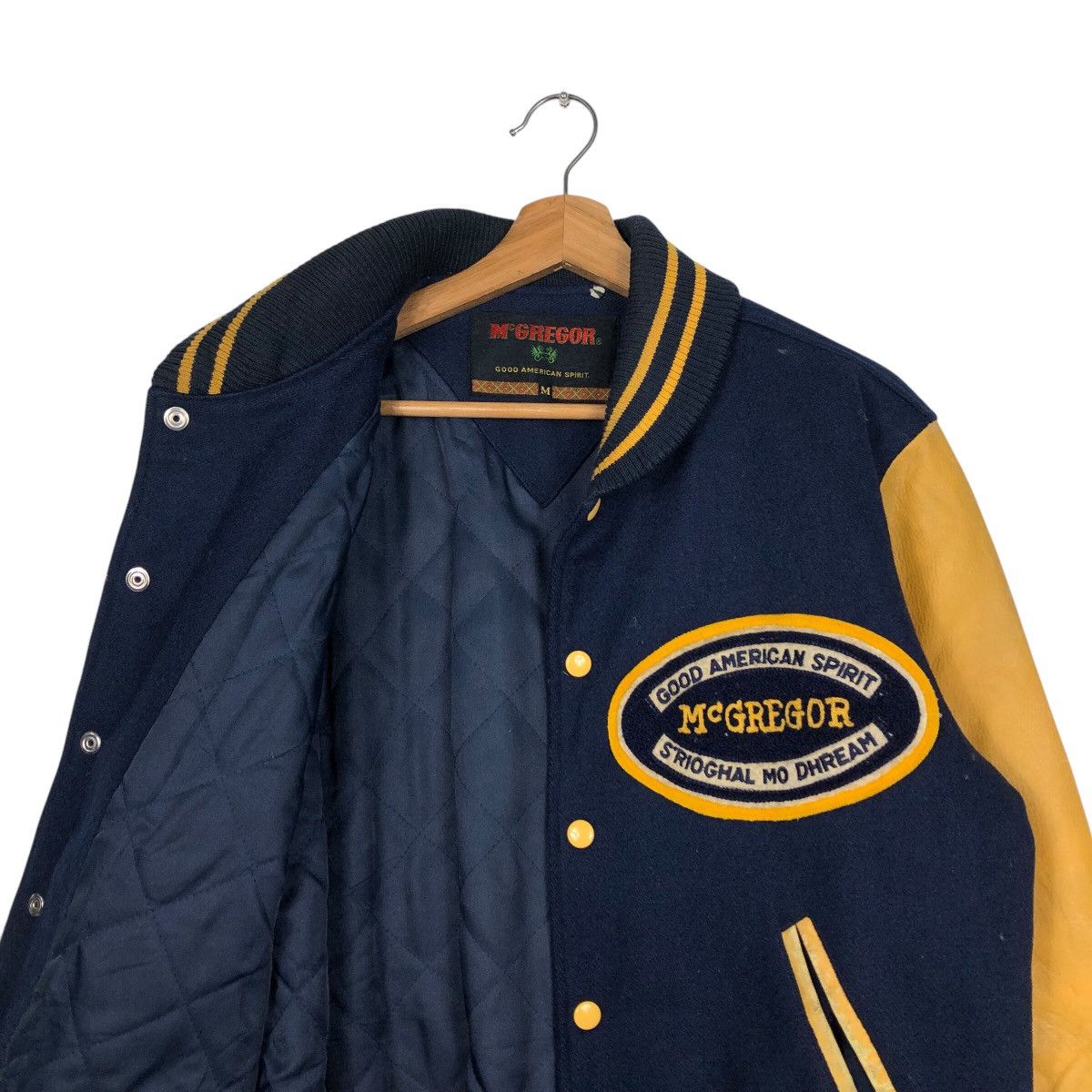 Japanese Brand × Vintage 📌Vintage Leather Varsity Jacket Mc Gregor Big Logo Size US M / EU 48-50 / 2 - 13 Thumbnail