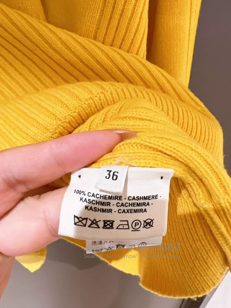 Hermes Hermes Yellow Loose Cashmere Knit Sweater Size XS / US 0-2 / IT 36-38 - 8 Thumbnail