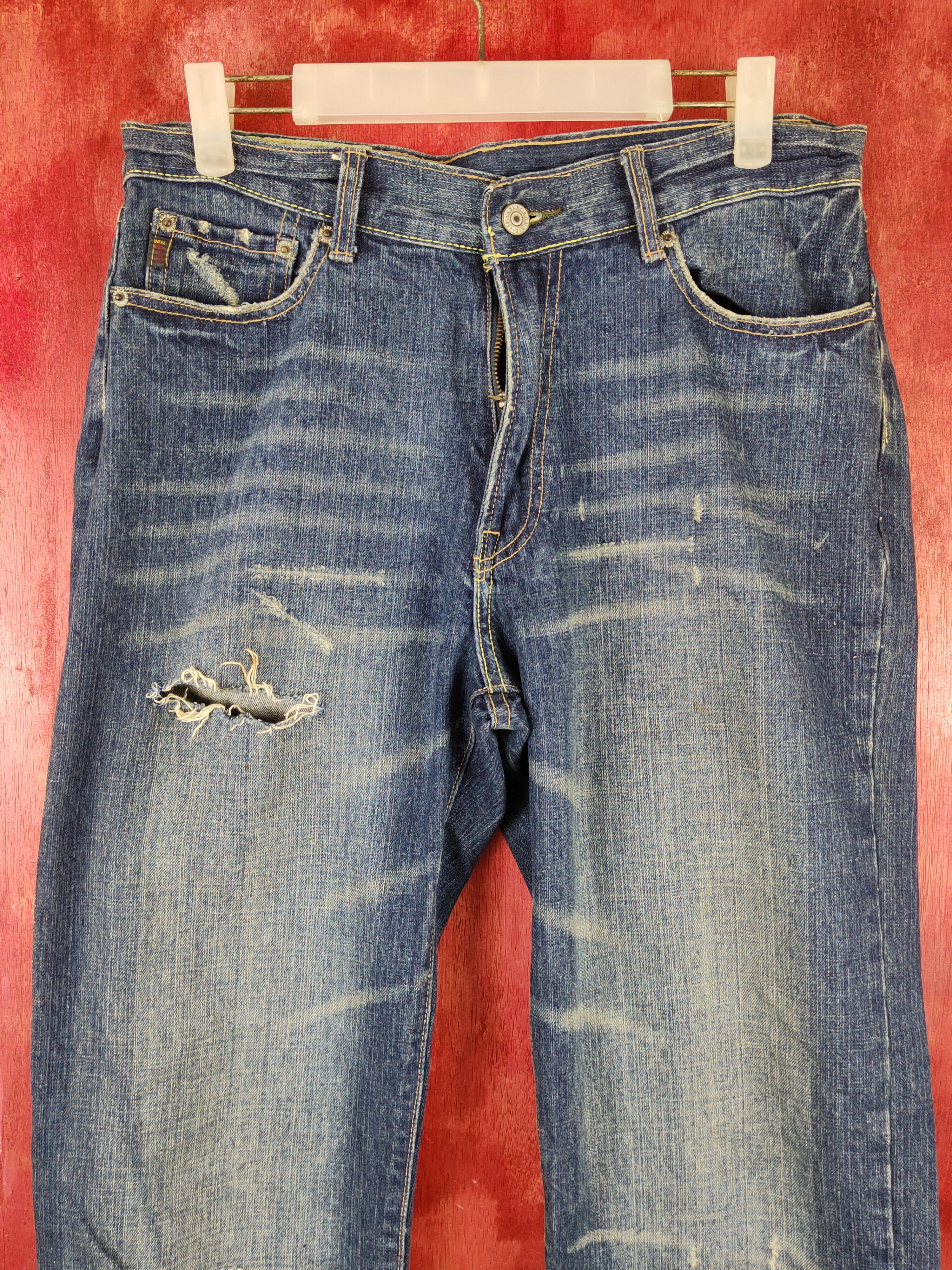 Abercrombie & Fitch Abercrombie&Fitch Blue Distressed ripped fadded Denim #S1602 Size US 31 - 2 Thumbnail