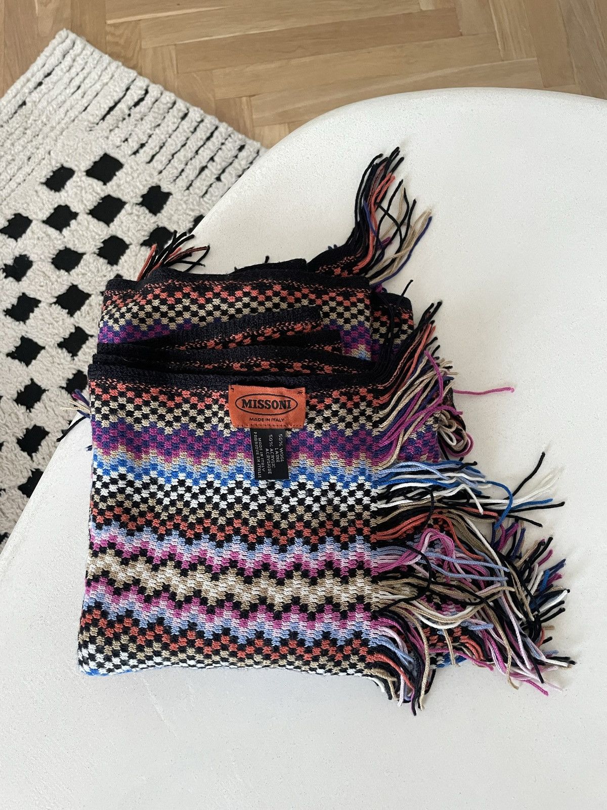 Missoni Missoni Patterned Wool Blend Scarf / Mufler Italian Designer Size ONE SIZE - 1 Thumbnail