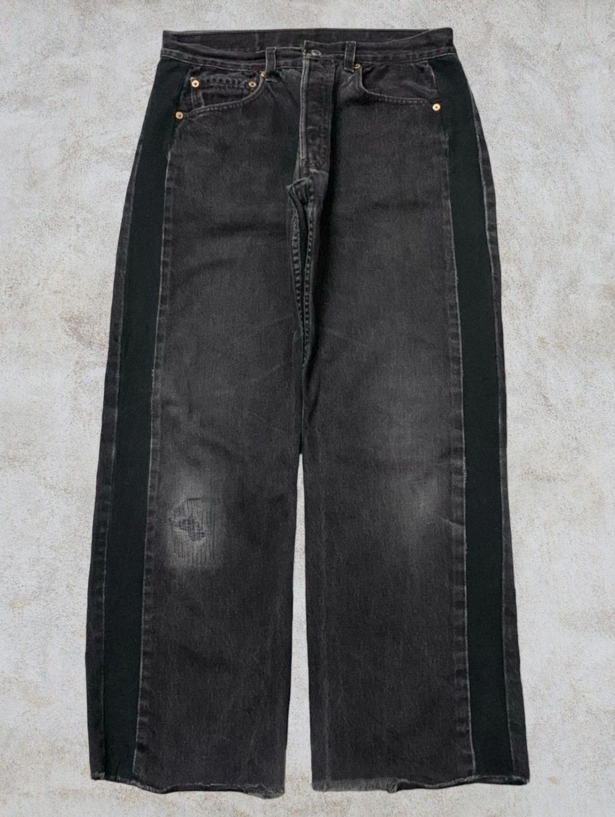 Japanese Brand Levis Baggy Y2k Balenciaga Wide Leg Style Distressed (AC38) Size US 31 - 1 Thumbnail