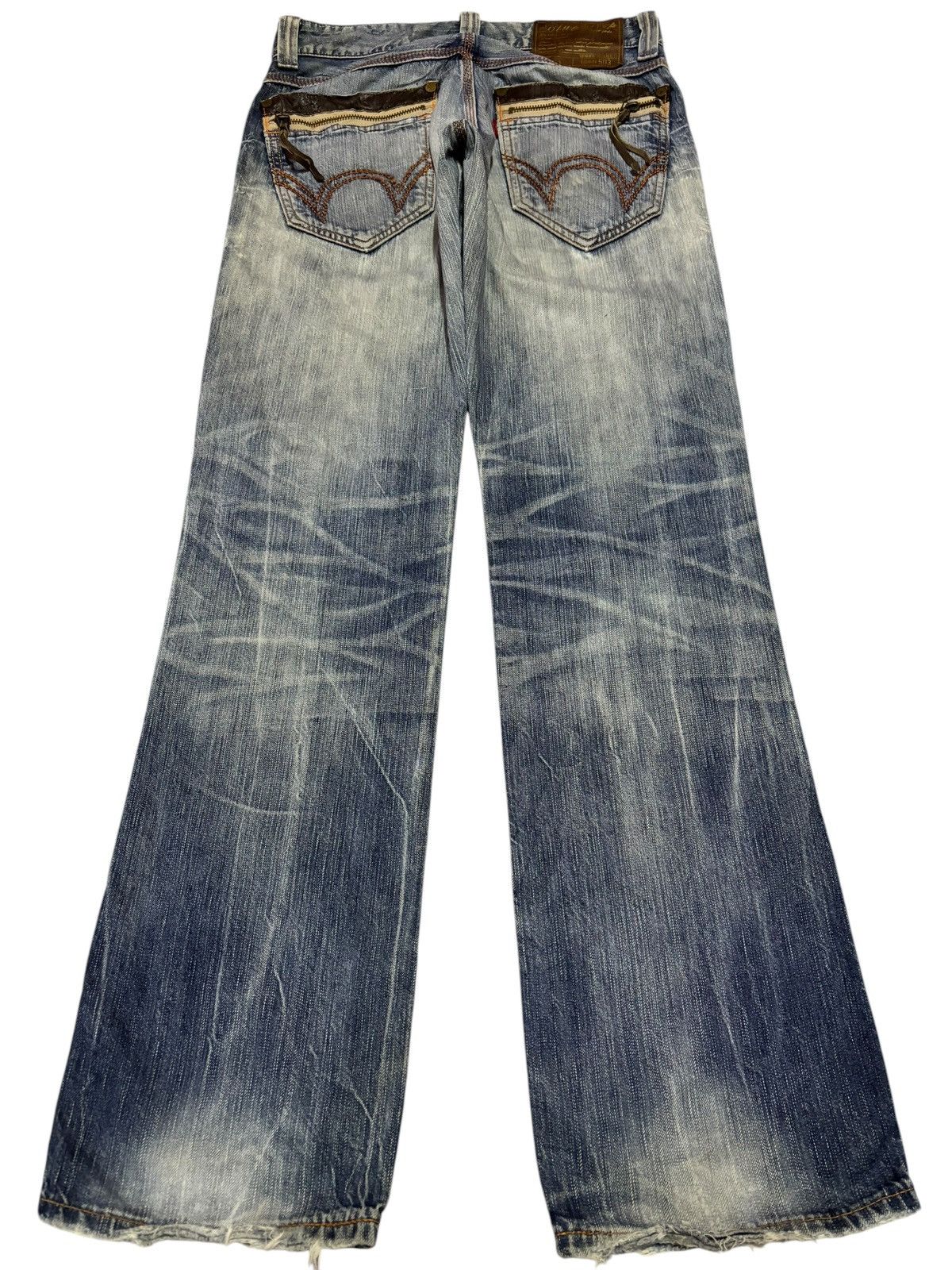 Edwin × Japanese Brand Vintage Edwin BTZ503 Blue Trip Bootcut Jeans Size US 31 - 2 Thumbnail