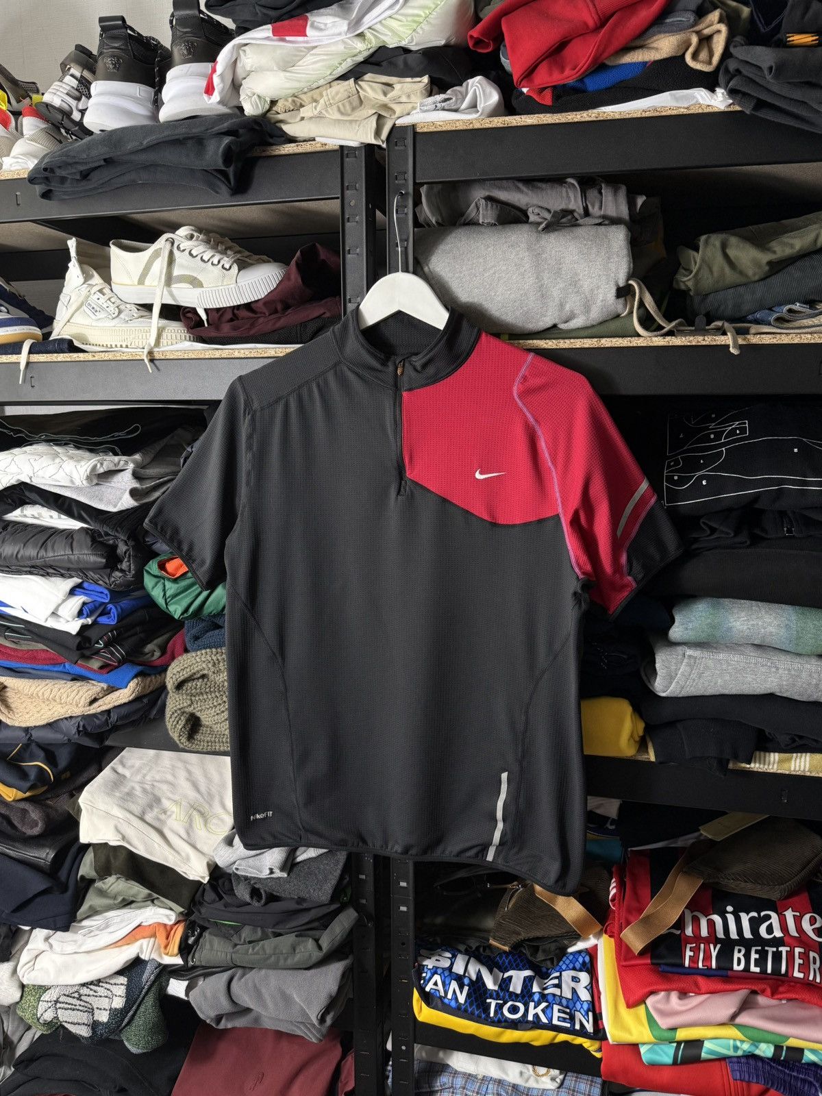 Nike Vintage Nike FitDry Running Shirt Half Zip Reflective Top Size US L / EU 52-54 / 3 - 1 Thumbnail
