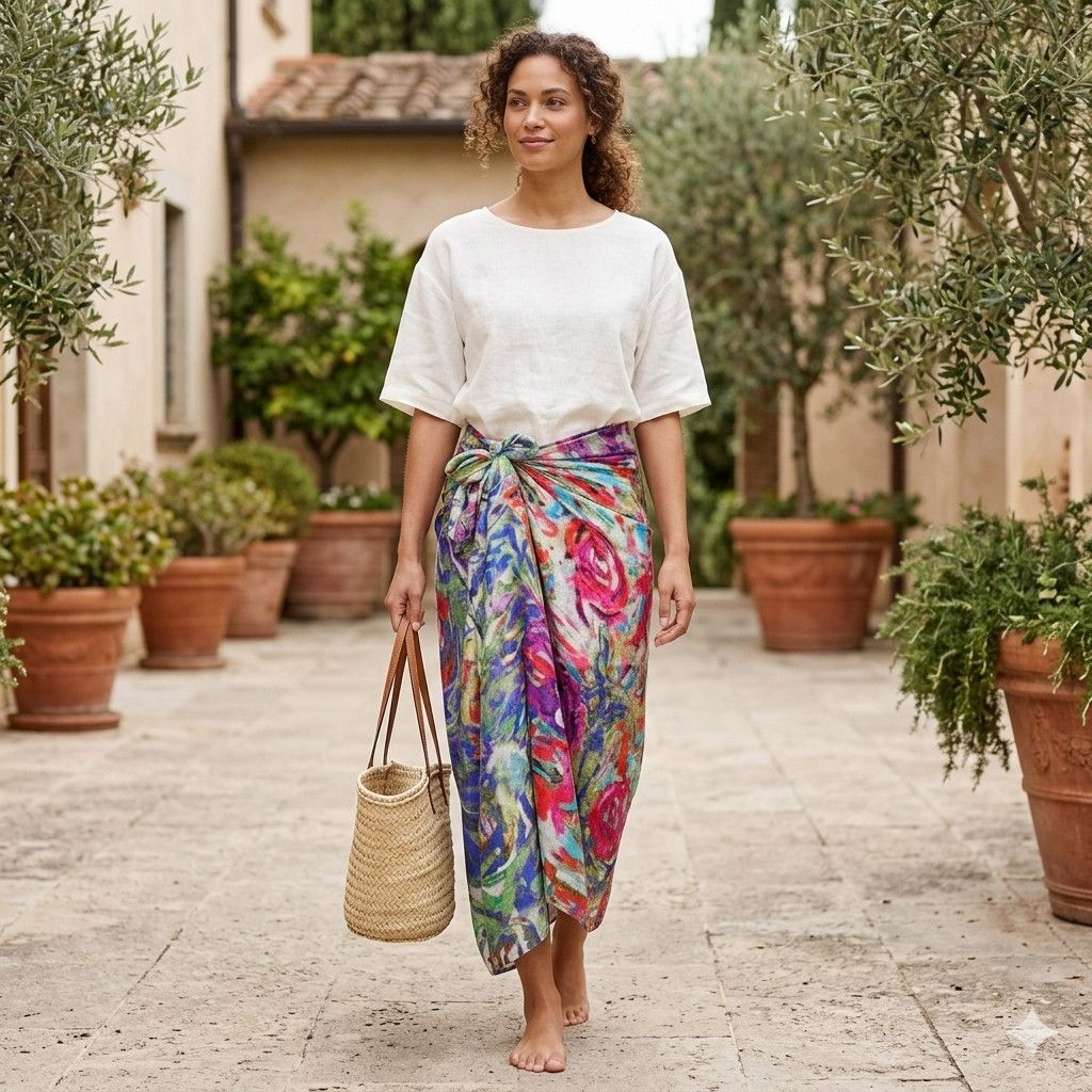 Other Lulla Collection 40x74" Infinity Scarf Sarong Floral Rainbow Size ONE SIZE - 6 Thumbnail