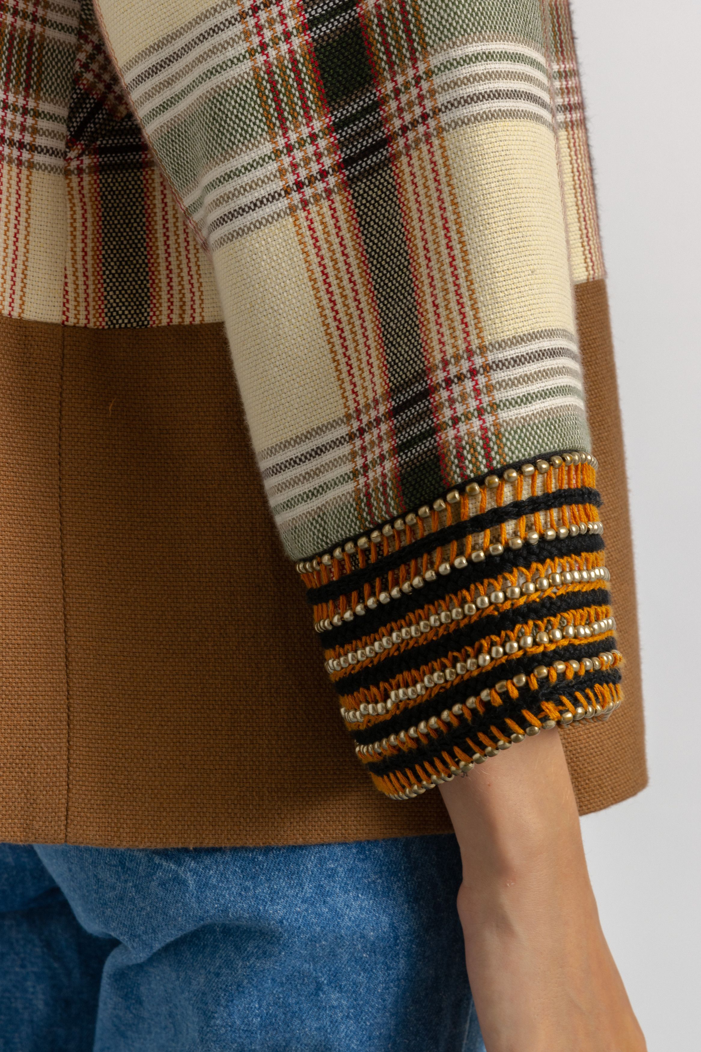 Etro Brown ETRO Milano Blazer Crop Jacket with Knitted 6044 Size M / US 6-8 / IT 42-44 - 6 Thumbnail