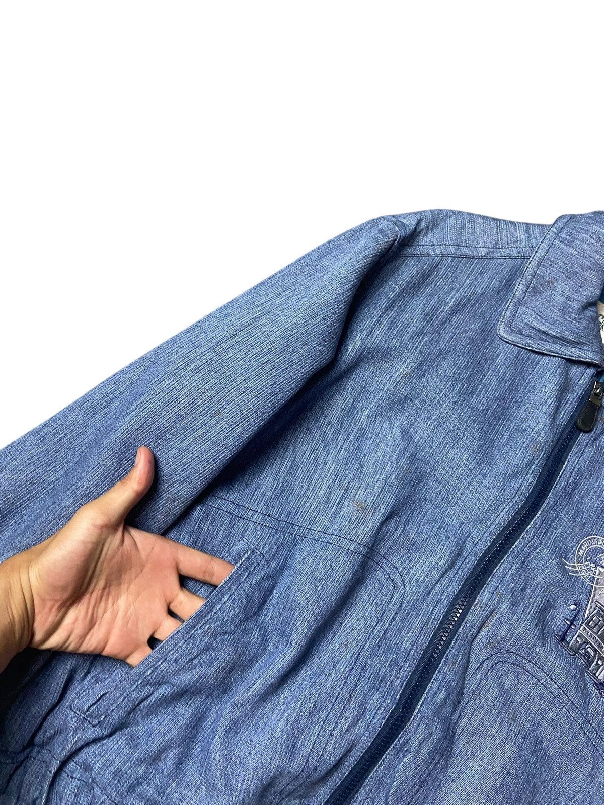 Japanese Brand × Vintage Green Club Brand Denim Jeans Down Jacket (128) Size US S / EU 44-46 / 1 - 5 Thumbnail