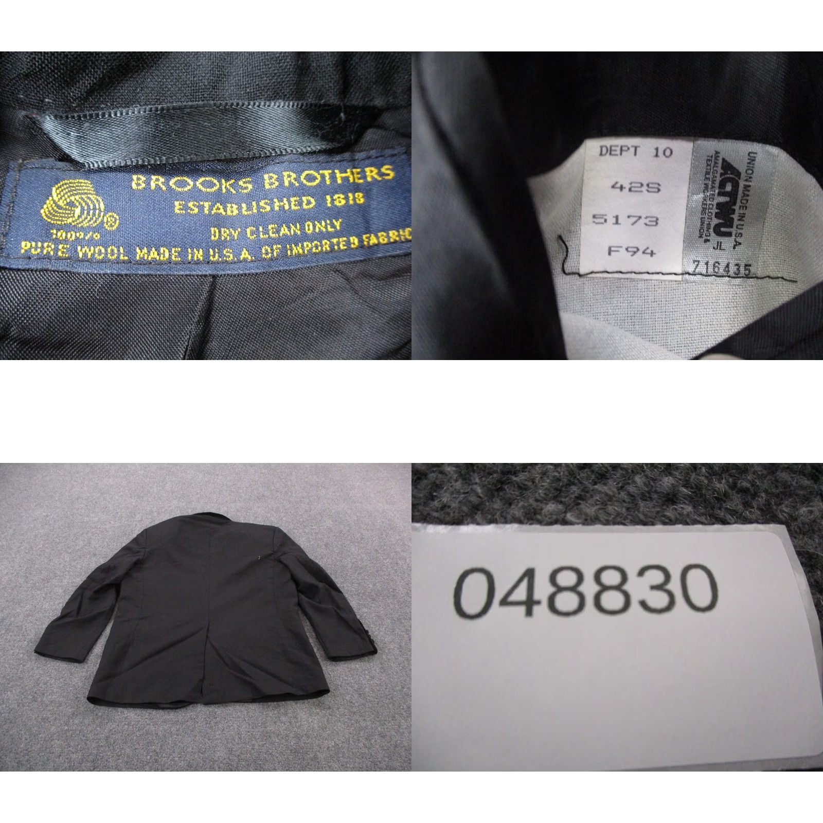 Brooks Brothers Brooks Brothers Blazer Sports Coat Black Wool 42 USA Made Mens Size 42R - 8 Thumbnail
