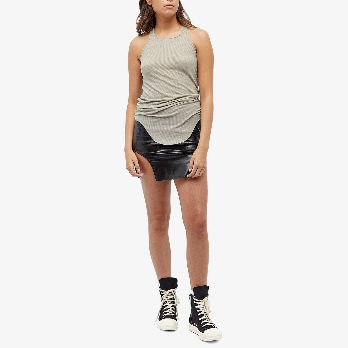 Rick Owens o1y0126 Mini Skirt in Black Size 28" / US 6 / IT 42 - 4 Thumbnail