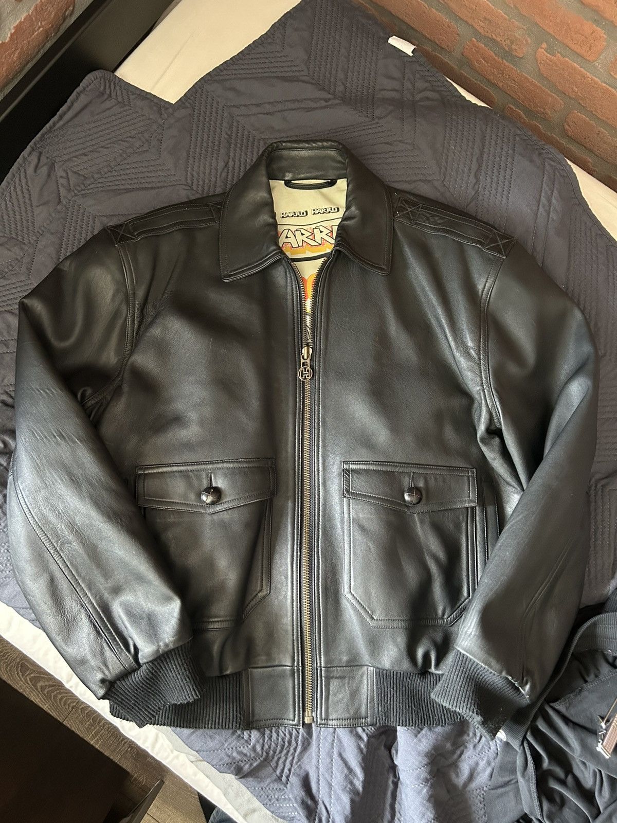Genuine Leather Harro Leathers 1993 Biker Jacket Size US L / EU 52-54 / 3 - 12 Thumbnail