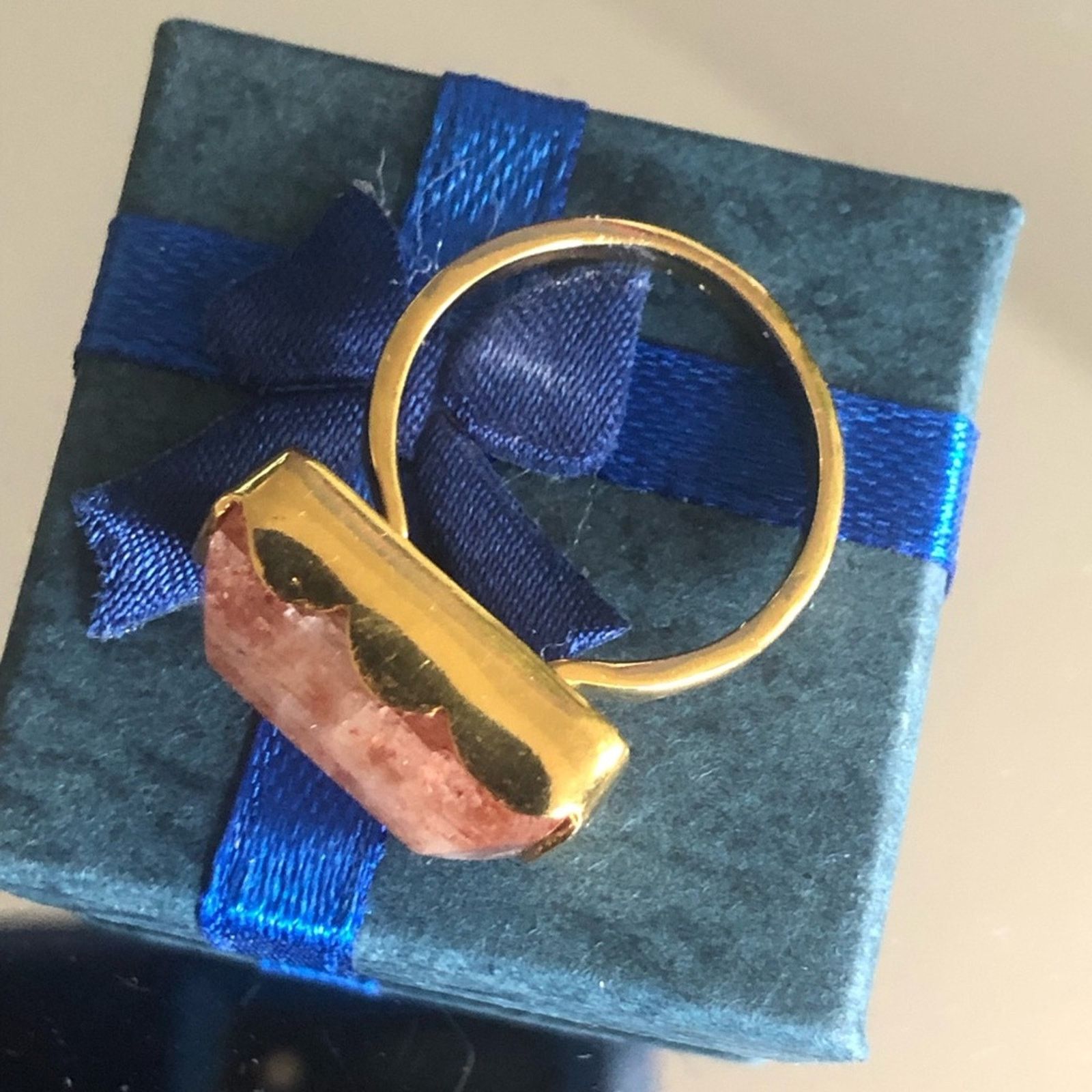 Jewelry Handcrafted 18kt 925 vermeil strawberry quartz ring 8.5 Size ONE SIZE - 5 Thumbnail