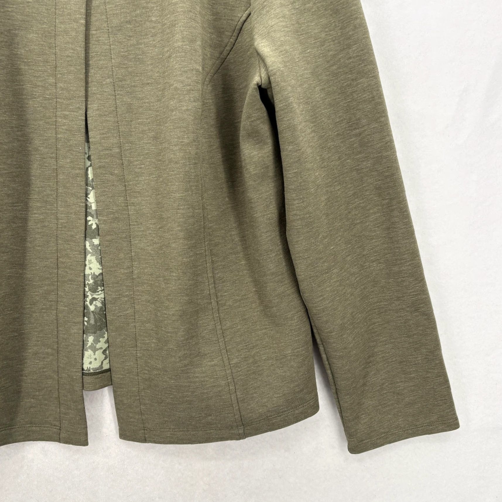 Vintage Chico's Jacket Womens 12 Green Reversible Collarless Knit Button Front NWT Ponte Bag? Size XL / US 12-14 / IT 48-50 - 3 Thumbnail