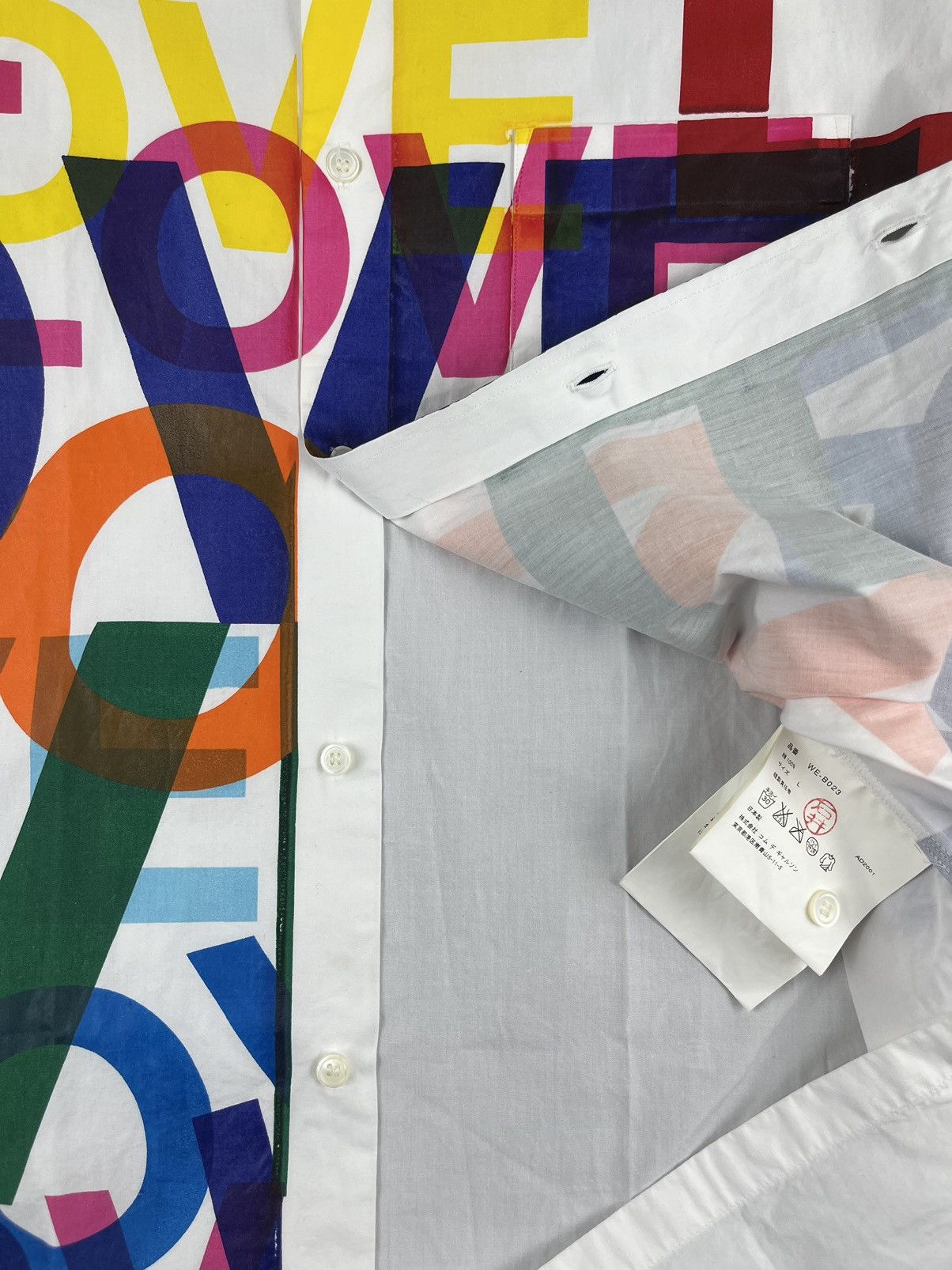 Comme des Garcons × Junya Watanabe × Vintage SS02 Junya Watanabe Love Poem Print Button Up Shirt Size US L / EU 52-54 / 3 - 8 Thumbnail