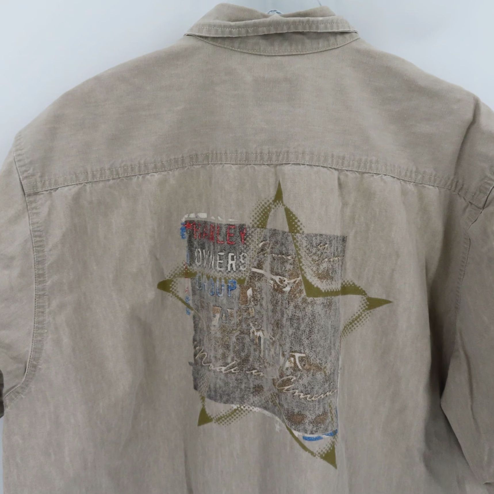 Vintage VINTAGE Bear Back Shirt Men 2XL Beige Cotton Button-Up Short Sleeve Collared Top Top VTG Size US XXL / EU 58 / 5 - 7 Thumbnail