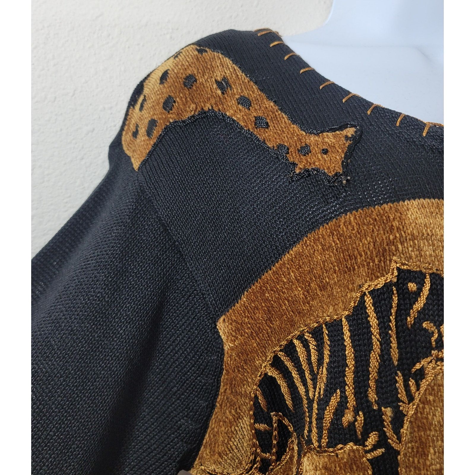 Other VTG Lisa International Black Gold Safari Animal Sweater M Size M / US 6-8 / IT 42-44 - 7 Thumbnail