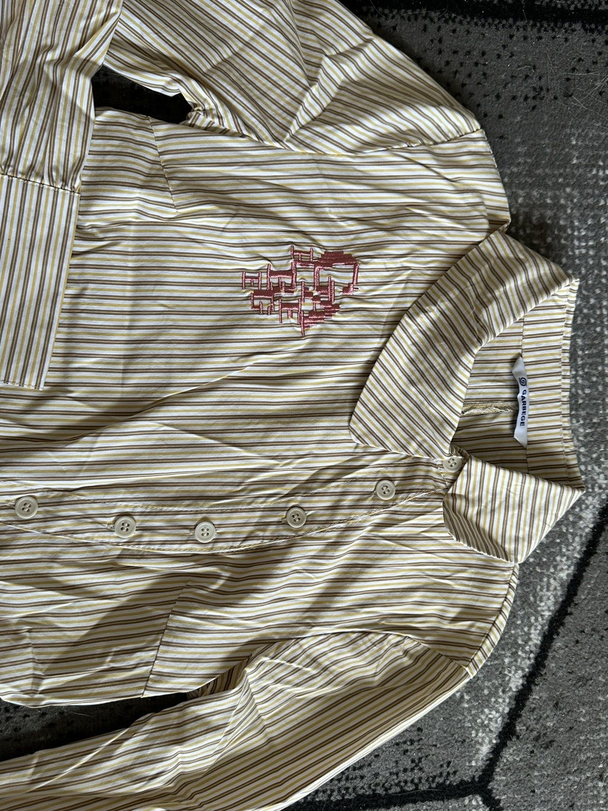 Japanese Brand GARBEGE STRIPED BUTTON UP Size S / US 4 / IT 40 - 2 Thumbnail