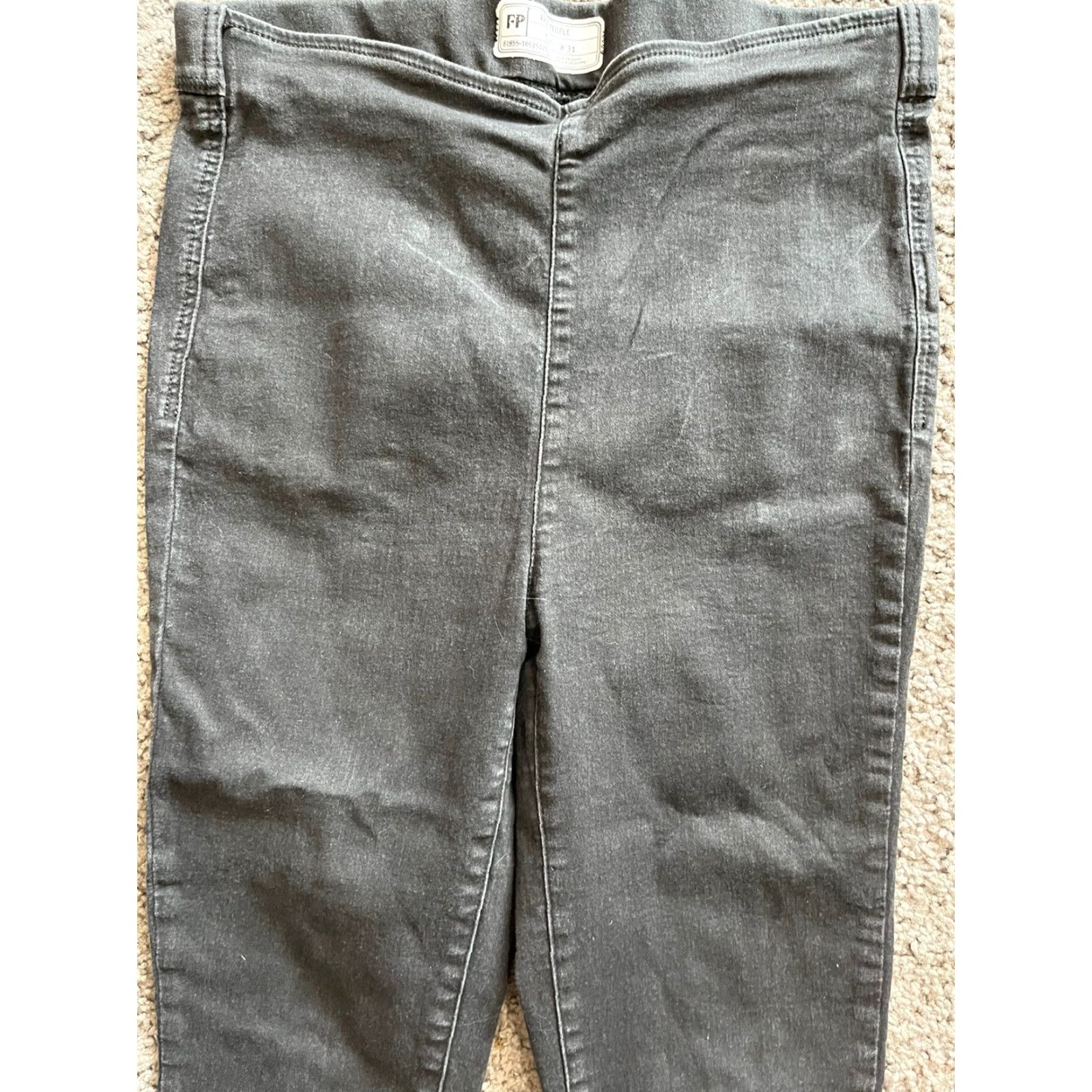 Free People VINTAGE Free People Black Jeans Stretch Raw Hem Skinny Jeans 61855-16515125 Waist 31 Jeans Rock 90s American Womens Size 31 Skinny Mens? Size 24" / US 00 / IT 34 - 2 Thumbnail