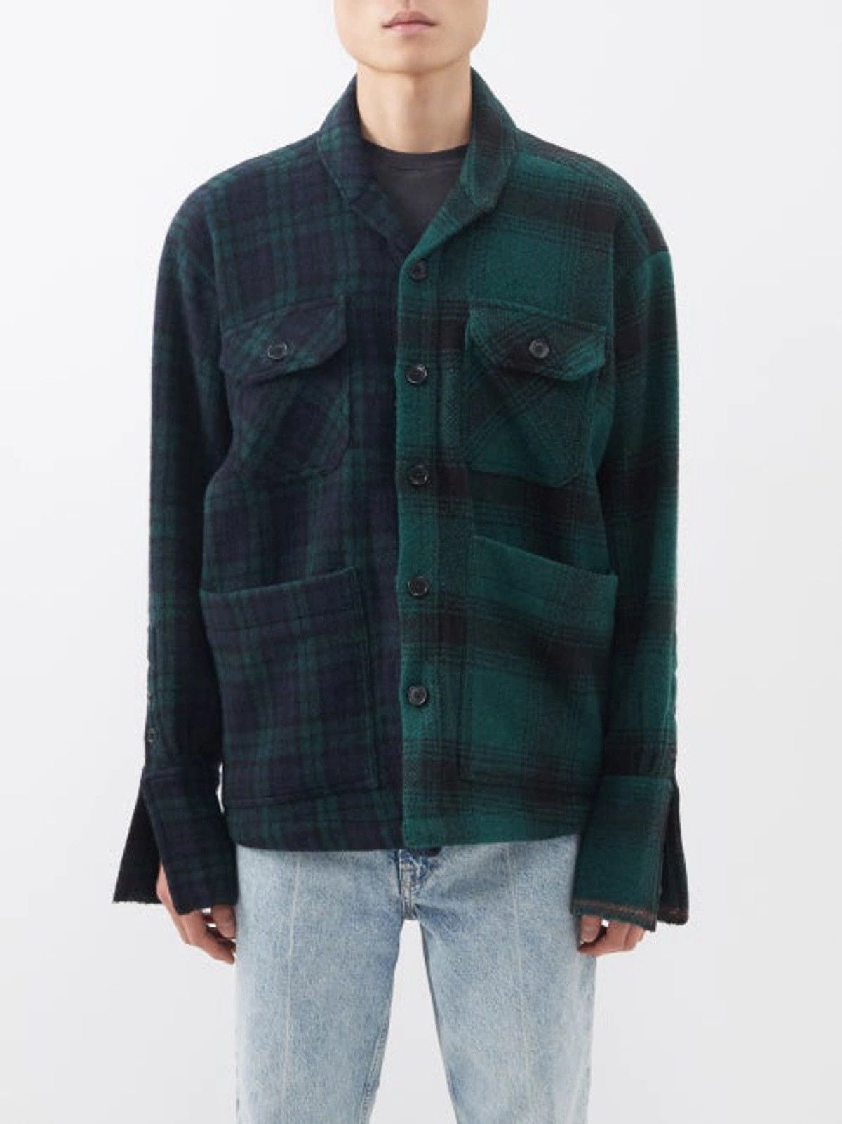 Greg Lauren Greg Lauren Hunter Shawl Collar Jacket - Green & Blue Plaid Size US L / EU 52-54 / 3 - 1 Thumbnail