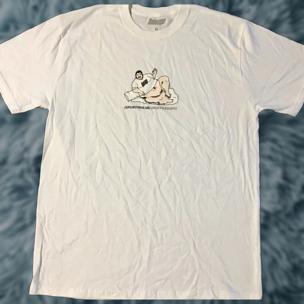 Dime VINTAGE Damage Fat Man T-Shirt XL White 90s Art Biker Grunge Hip Hop Skate Frog WKND Alltimers Y2K Humor Heavyweight Mens Size US XL / EU 56 / 4 - 1 Thumbnail