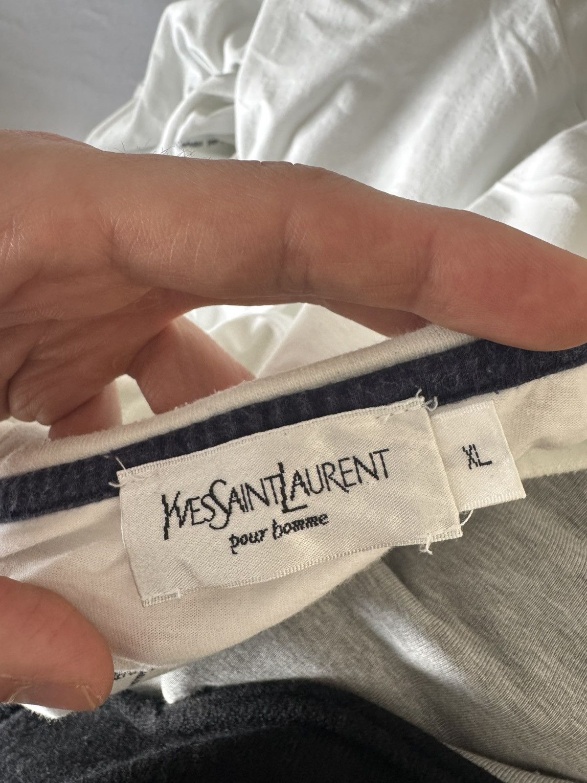 Yves Saint Laurent Yves Saint Laurent Vintage YSL Full Logo Tee Hype Luxury Size US XL / EU 56 / 4 - 4 Thumbnail