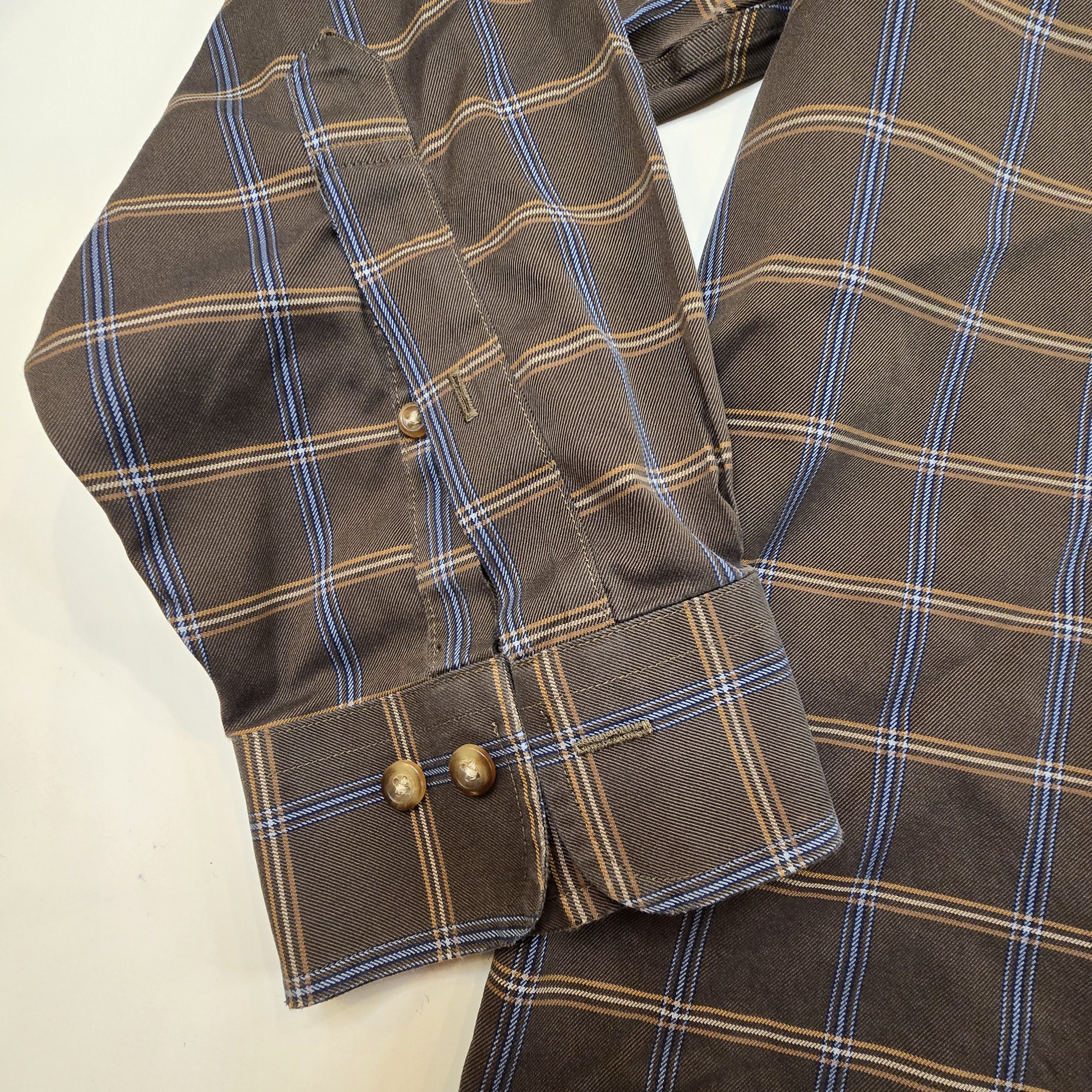 Brooks Brothers Brooks Brothers XL 1818 Regent Shirt Brown Blue Plaid Size US XL / EU 56 / 4 - 5 Thumbnail