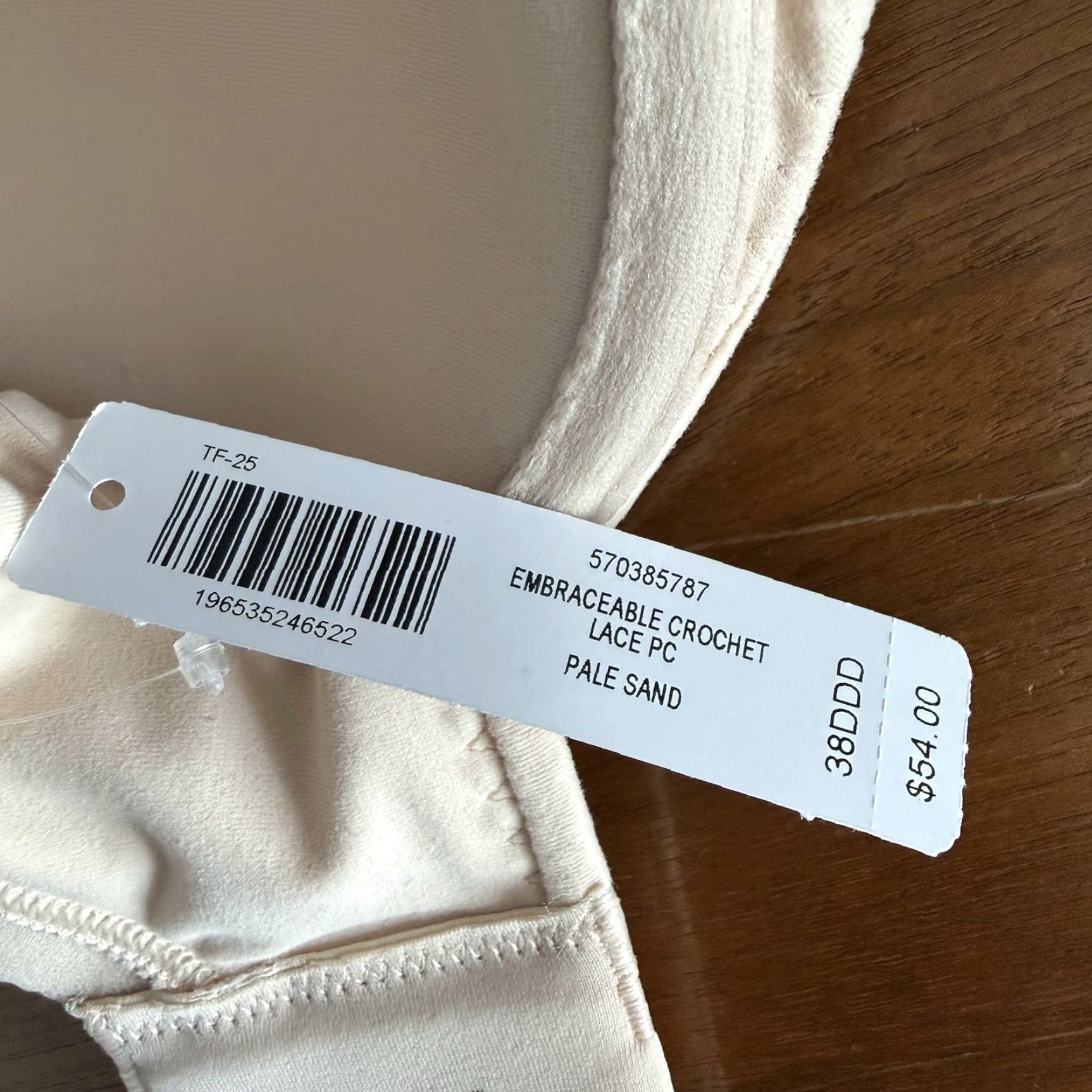 Vintage SOMA Embraceable Perfect Coverage Bra Crochet Lace Pale Sand 38 DDD Women Bra Size ONE SIZE - 4 Thumbnail