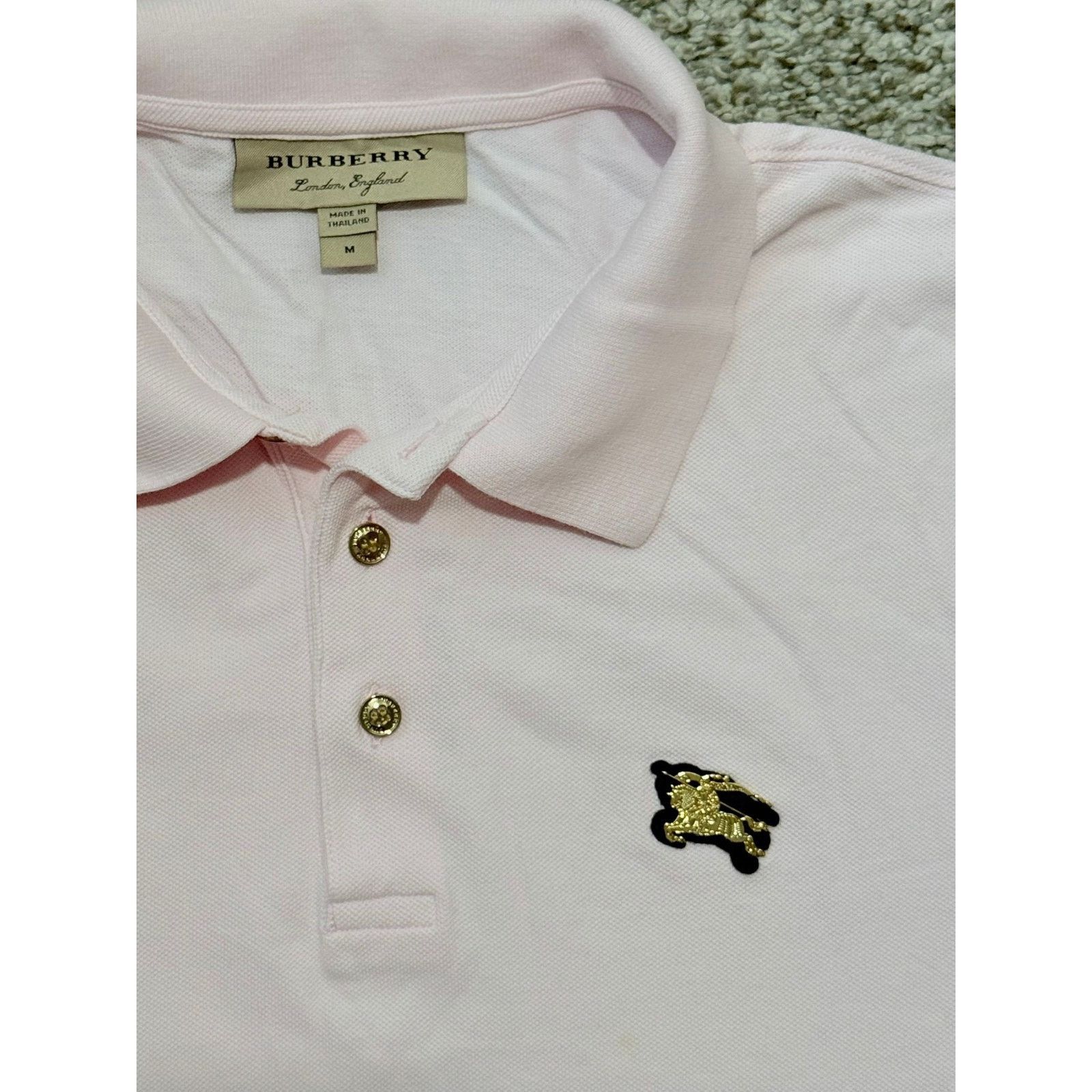 Burberry Burberry London England Pink Polo Shirt Mens Size M Slim Fit Size US M / EU 48-50 / 2 - 7 Thumbnail