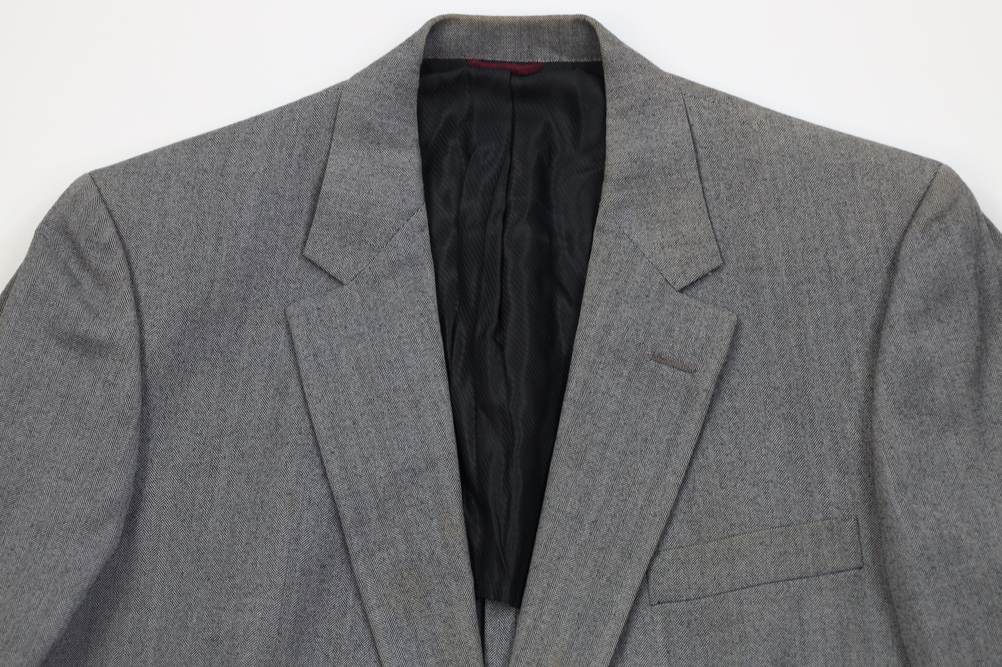 Vintage Vintage 70s Streetwear 2 Piece Wool Herringbone Suit Size 42L - 3 Thumbnail