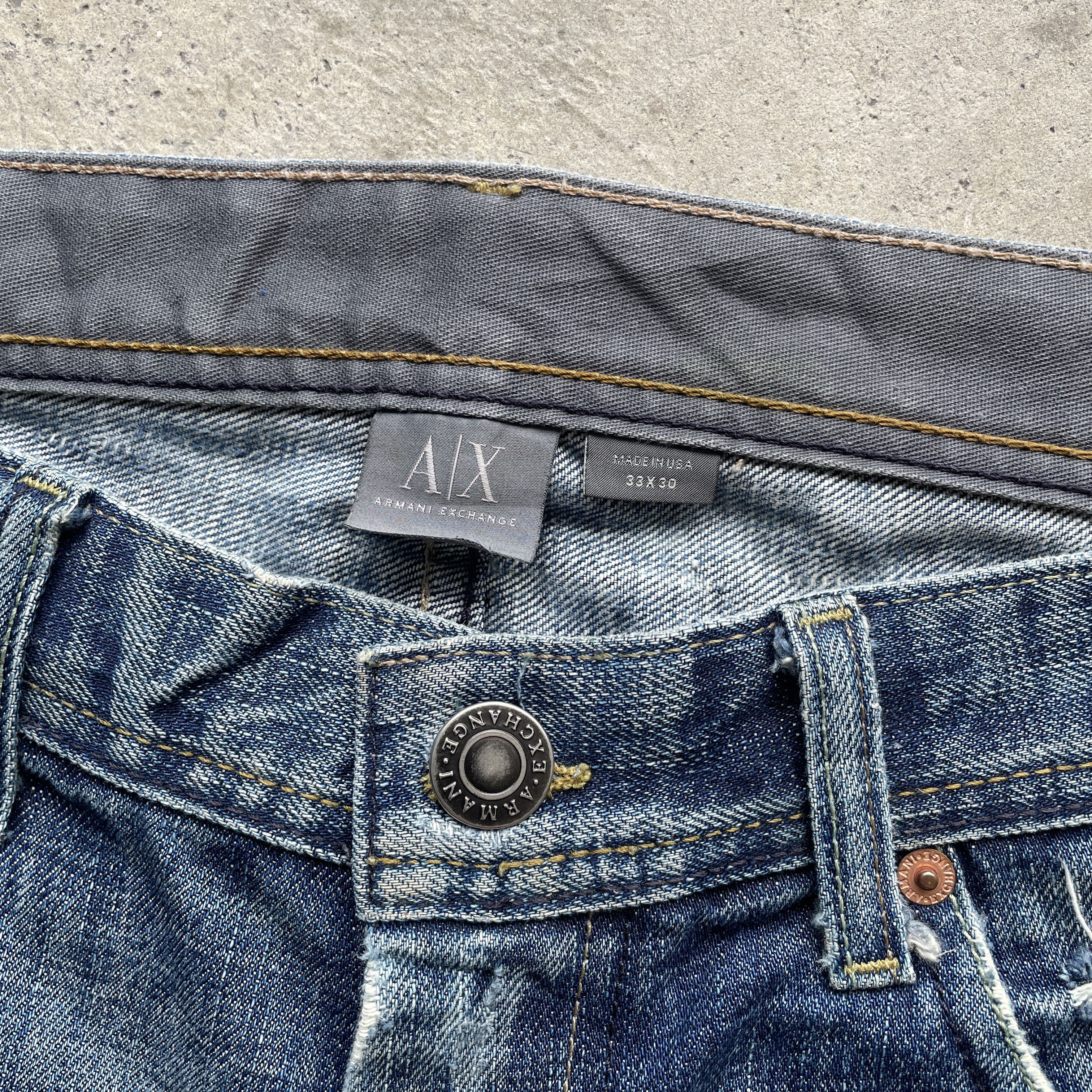 Armani Exchange VINTAGE ARMANI EXCHANGE DISTRESSED JEANS USA FADED PANTS W35 Size US 35 - 7 Thumbnail