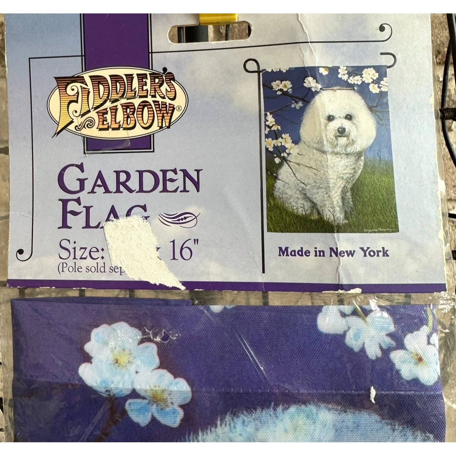 Vintage Bichon Frise Garden Flag Retired 12 x 16 inches New in Packa Size ONE SIZE - 5 Thumbnail