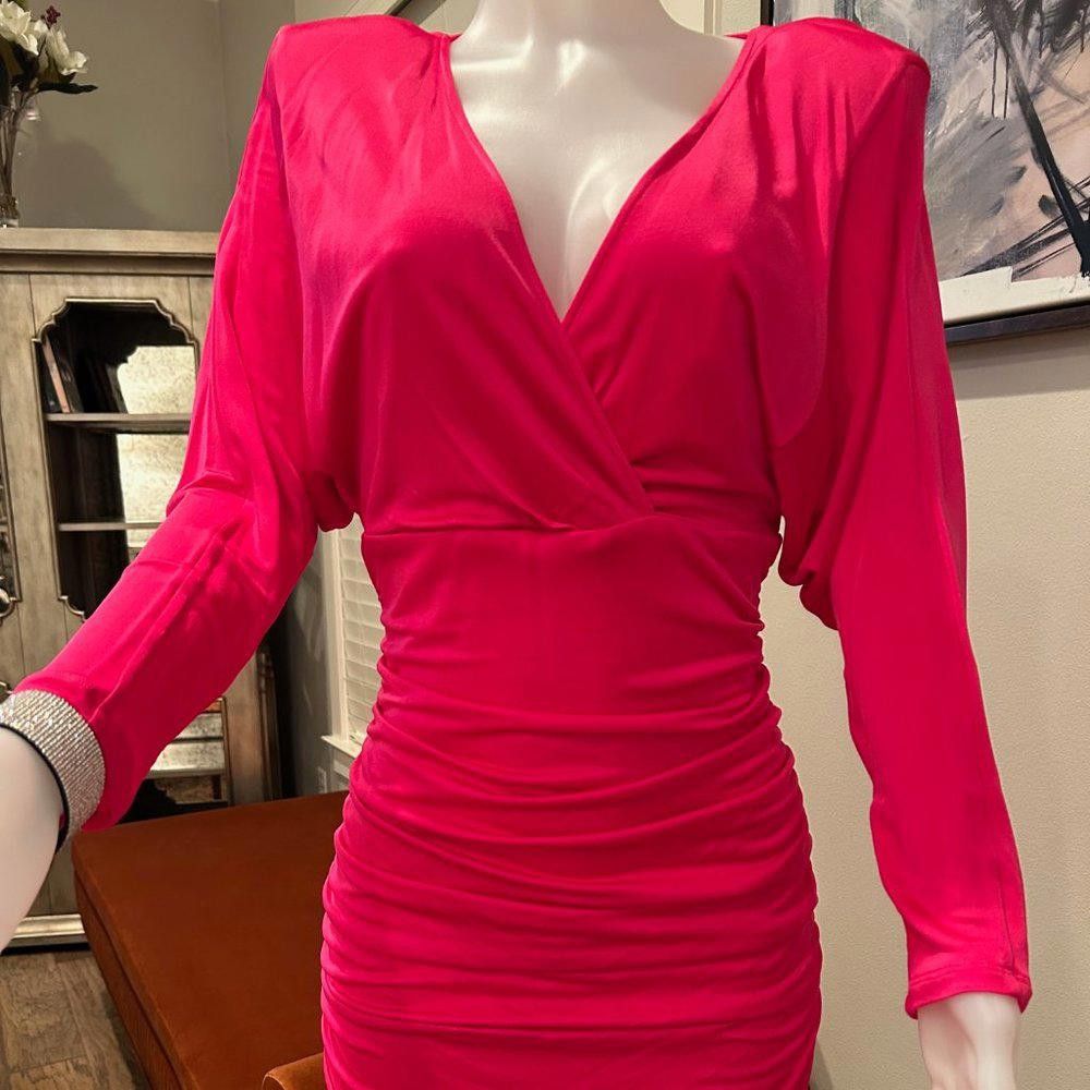 Bcbgmaxazria BCBG MaxAzria “Blouson” Mini Dress Size L / US 10 / IT 46 - 3 Thumbnail