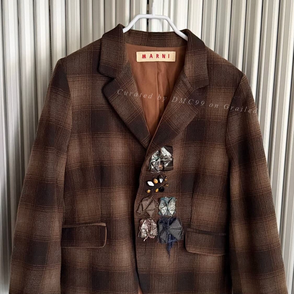 Marni Marni Vintage Wool Plaid Bow Jacket Size M / US 6-8 / IT 42-44 - 1 Thumbnail