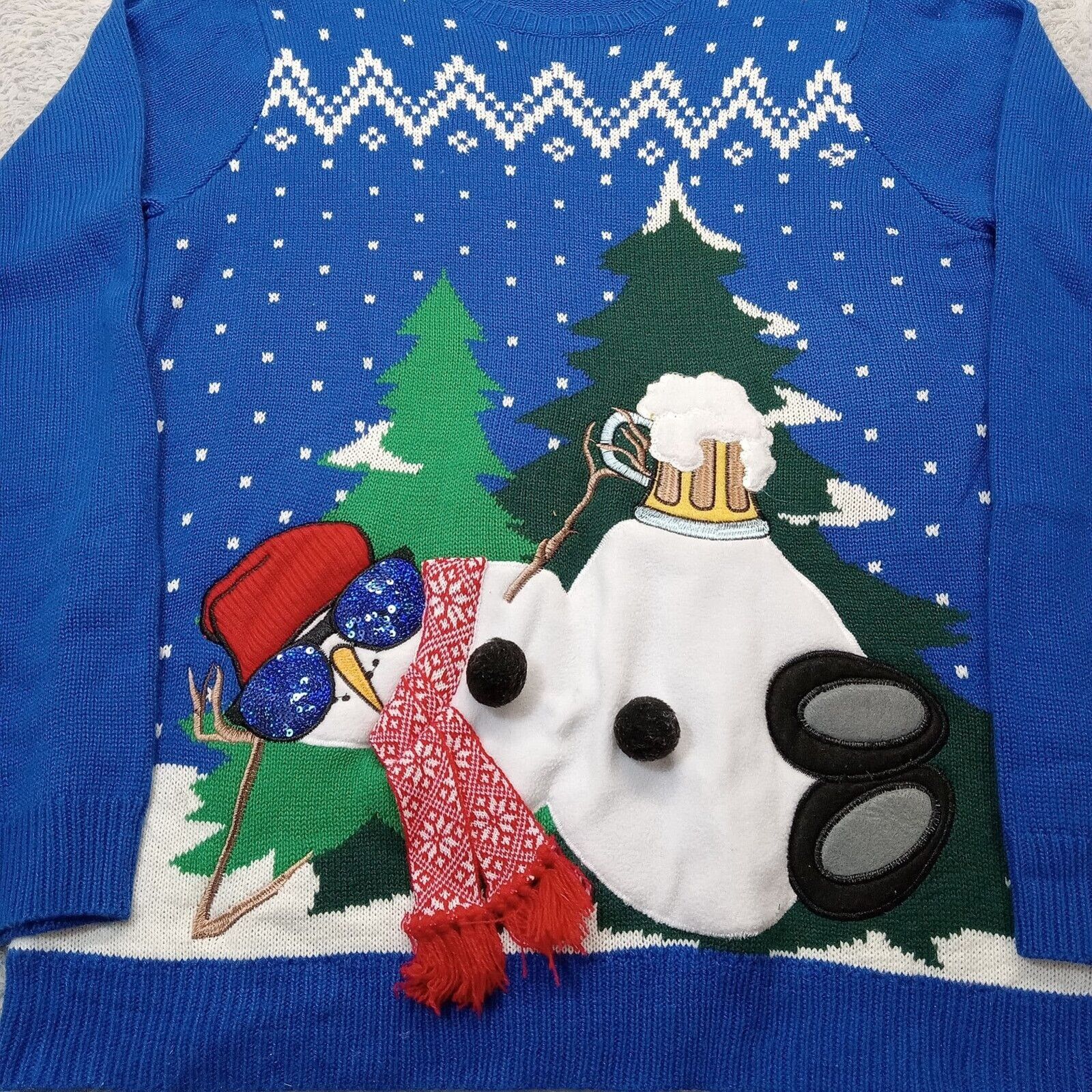 & Other Stories Jolly Sweaters Embroidered Snowman Sweater L Winter Blue Size L / US 10 / IT 46 - 4 Thumbnail