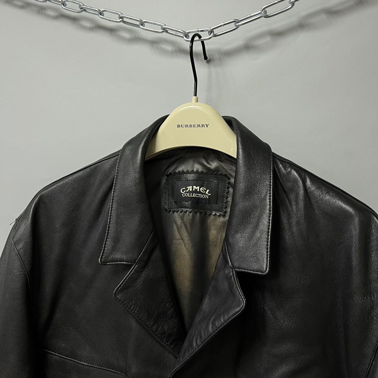 Camel × Vintage Vintage Camel Leather Jacket Coat Size US M / EU 48-50 / 2 - 2 Thumbnail