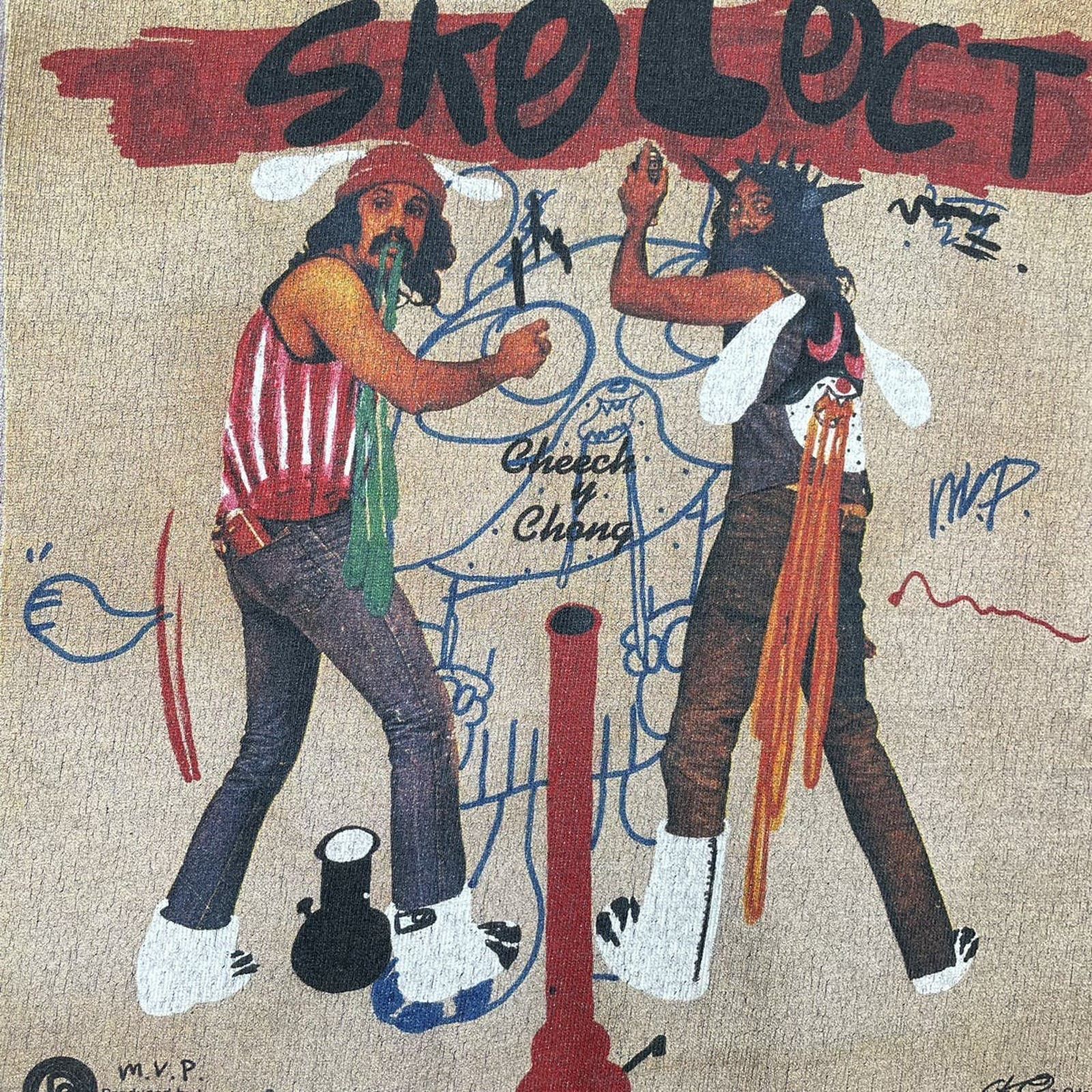 Japanese Brand × Skoloct × Vintage 🇯🇵SKOLOCT Cheech and Chong Graffiti T Size US M / EU 48-50 / 2 - 4 Thumbnail