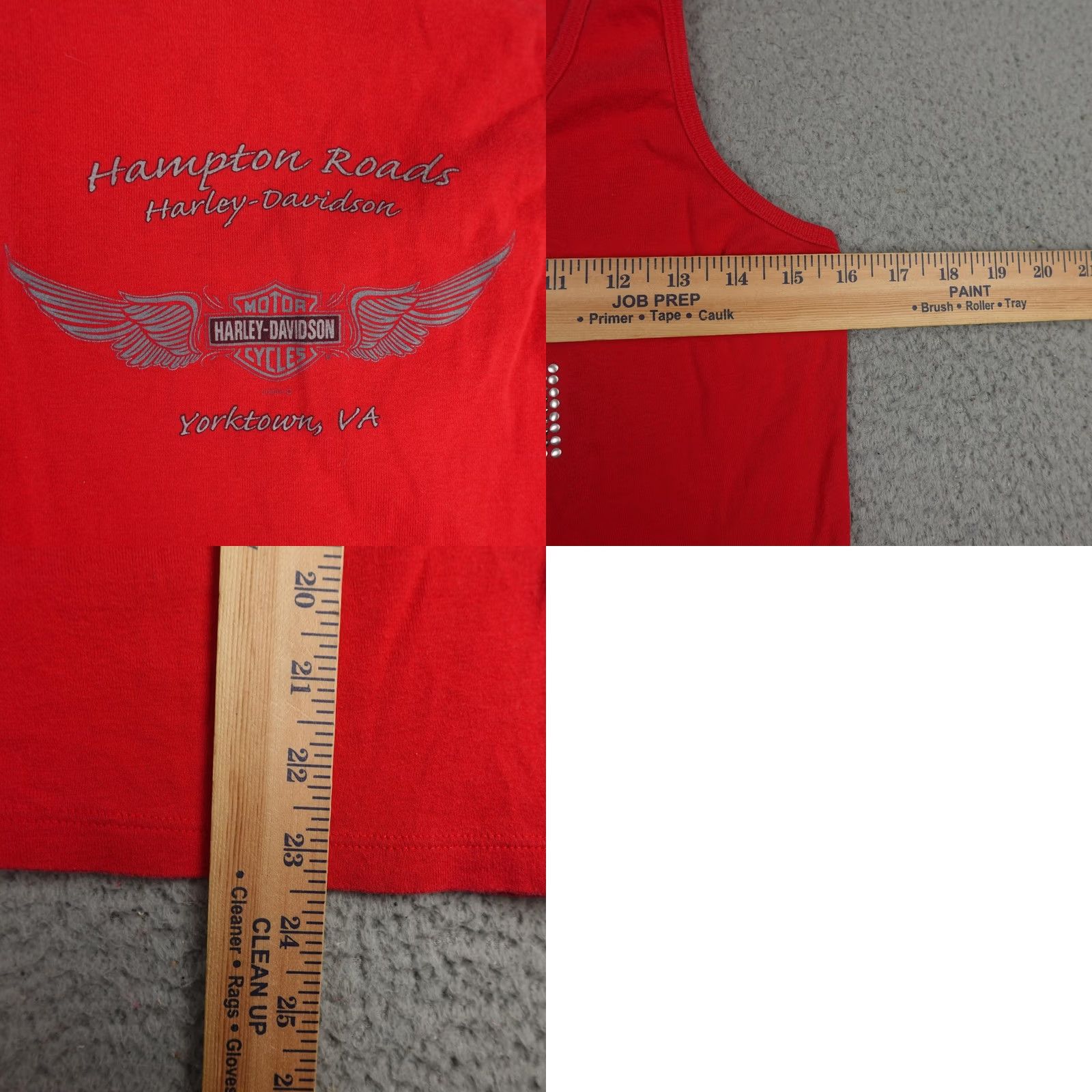 Harley Davidson VINTAGE Harley-Davidson Shirt Womens Small Red Rhinestone Tank Top Biker Made in USA Size S / US 4 / IT 40 - 9 Thumbnail