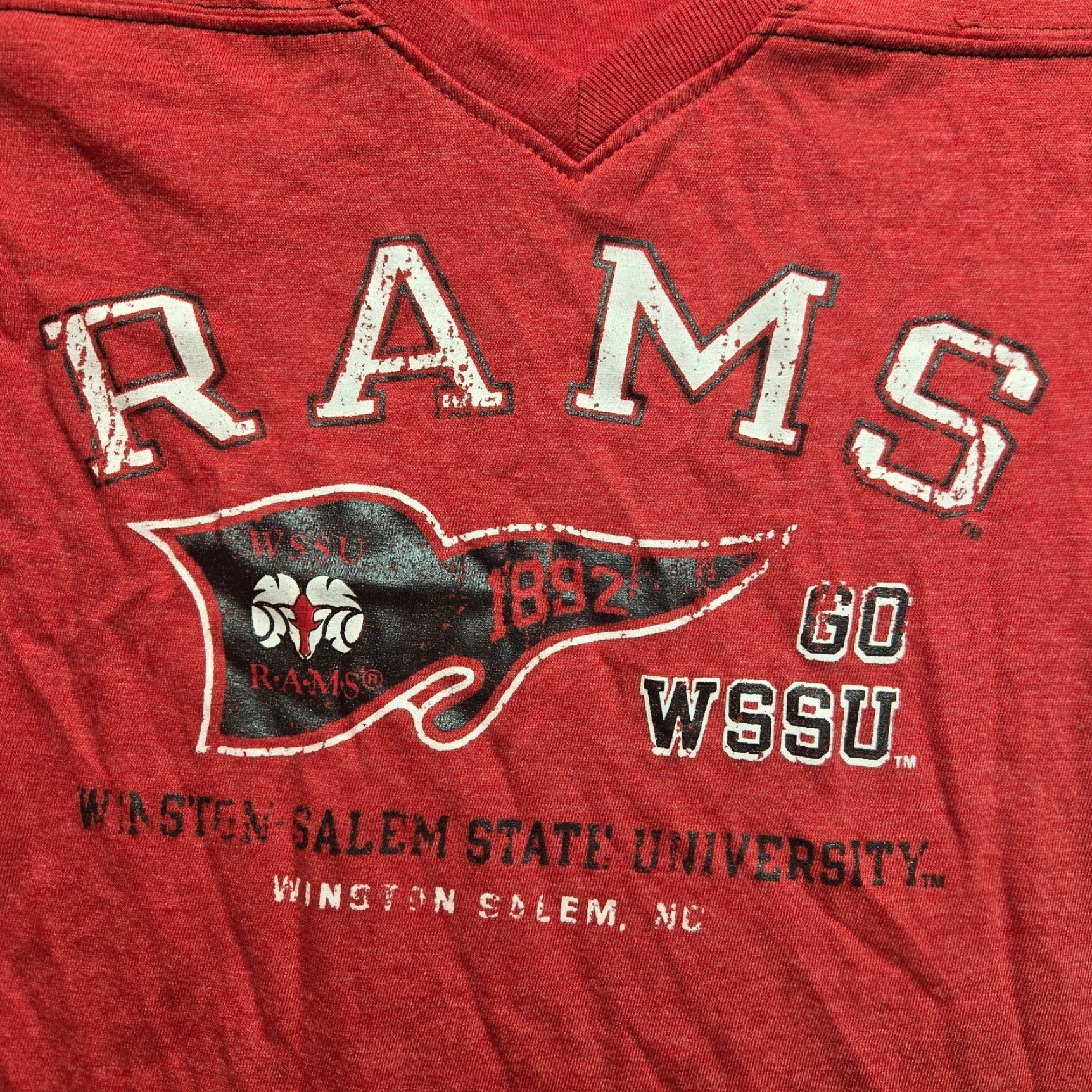 Vintage Winston-Salem State University Tee T-Shirt Logo Red Adult Women's Size M Medium Size M / US 6-8 / IT 42-44 - 2 Thumbnail