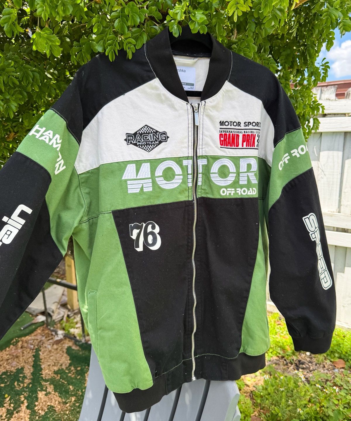 Bershka Bershka Denim Motocross Jacket Black Green Size M Rare Size US M / EU 48-50 / 2 - 2 Thumbnail