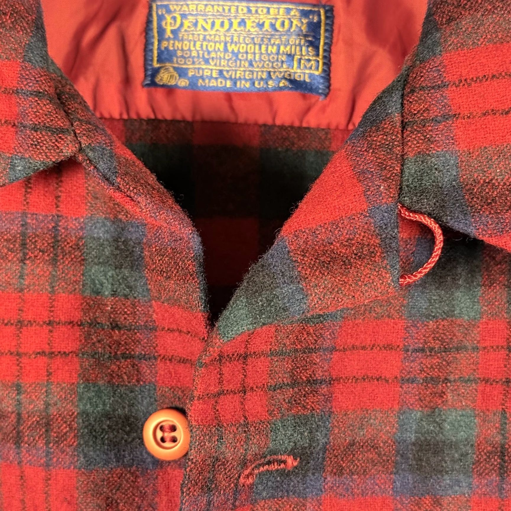 Pendleton VINTAGE Pendleton Shirt Plaid Wool USA Made Medium Blue Red Mens Size US M / EU 48-50 / 2 - 5 Thumbnail