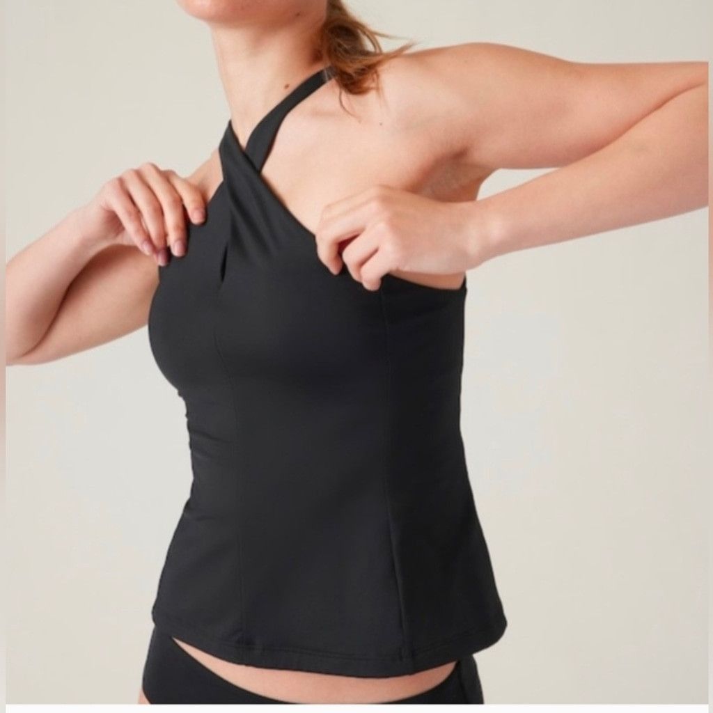 Athleta Athleta Black Crossed Tankini Size Small Size ONE SIZE - 1 Thumbnail