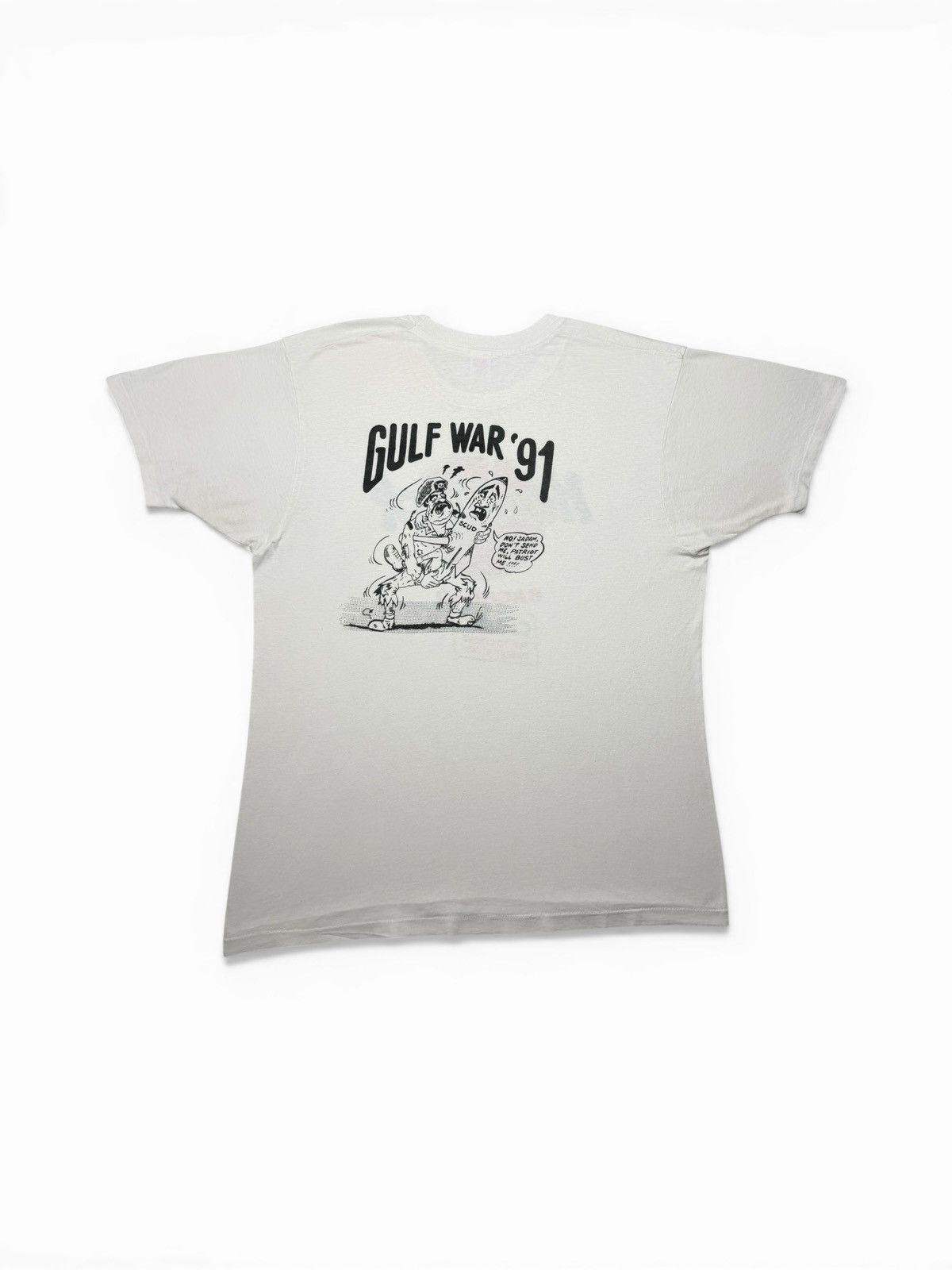 Vintage Vintage 1991 Gulf War Political Hard Rock Tee Shirt Size US XL / EU 56 / 4 - 1 Thumbnail