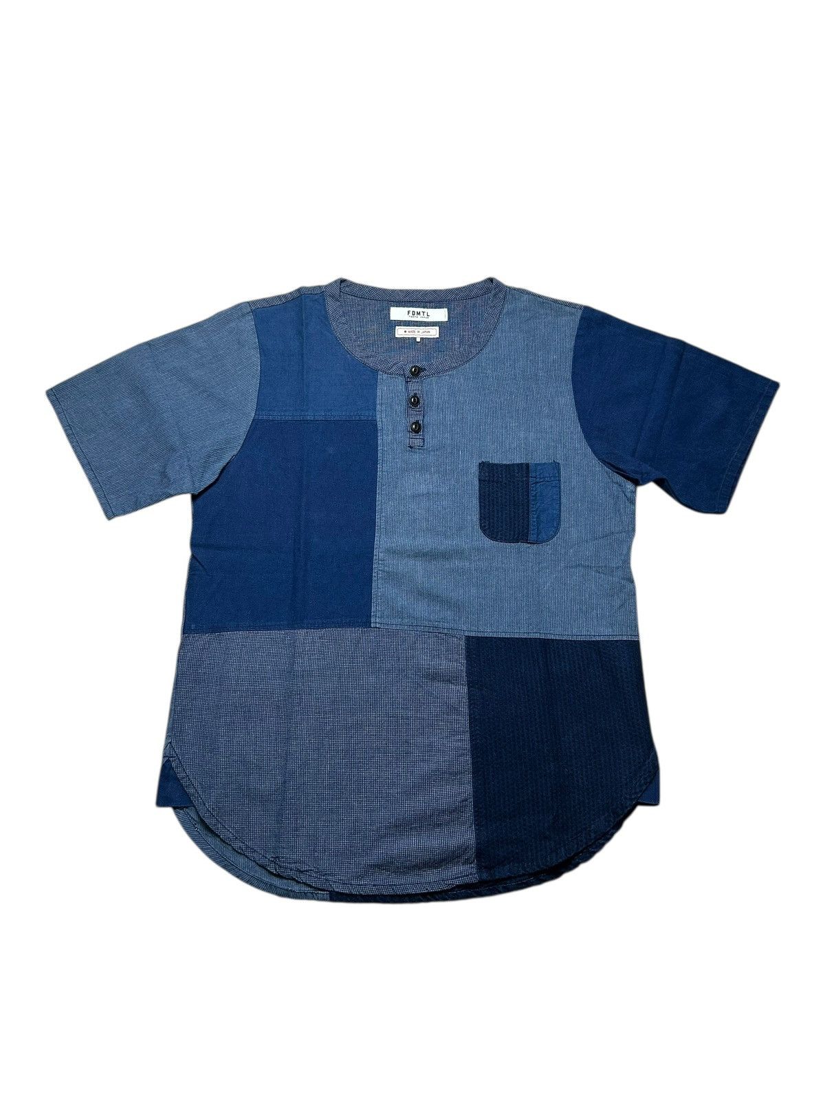 FDMTL FDMTL TOKYO fundamental Pullover Patchwork Shirt Indigo Size US M / EU 48-50 / 2 - 2 Thumbnail