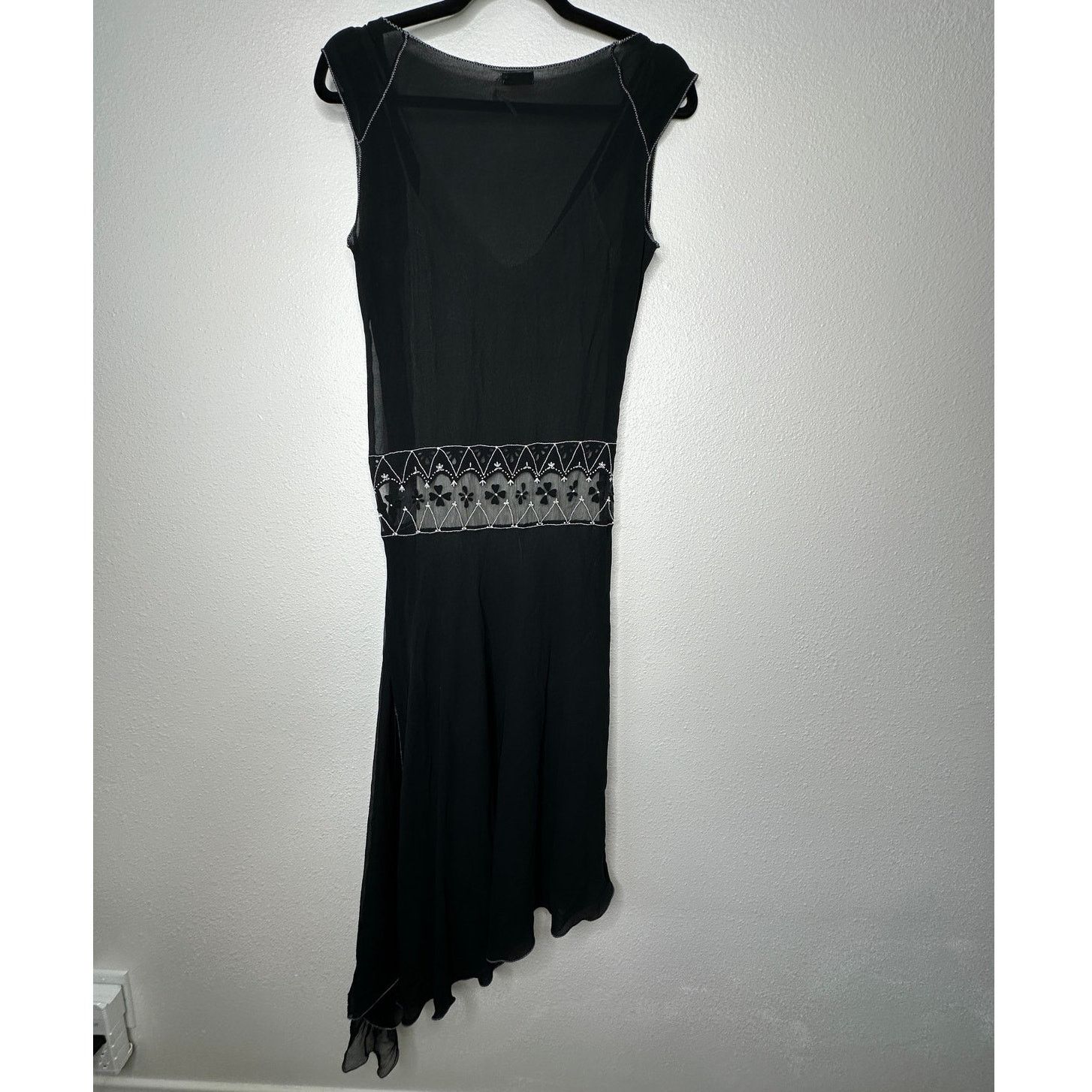 Other Max Studio Special Black Ivory Sheer Silk Embroidered Dress Size S / US 4 / IT 40 - 7 Thumbnail