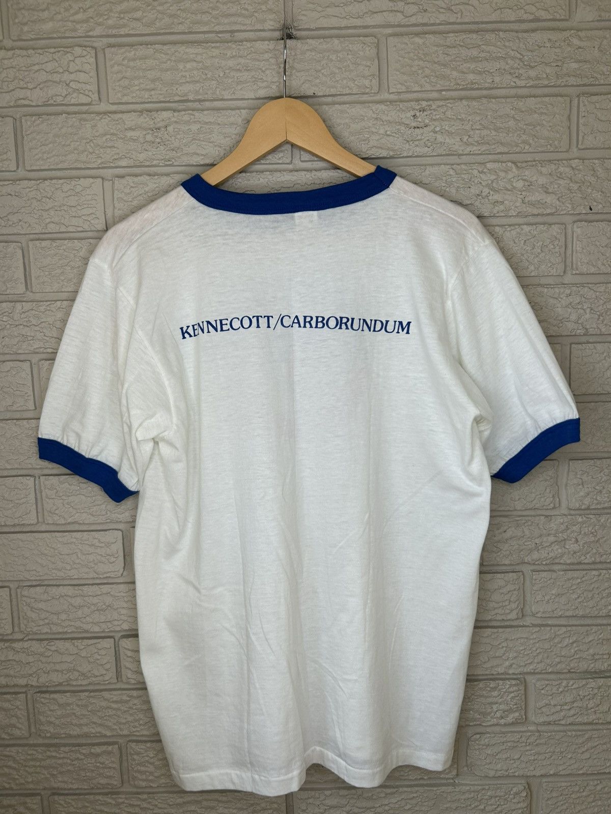 Vintage Vintage 80s USA Olympic Marathon Trial Thin Ringer T Shirt Size US L / EU 52-54 / 3 - 5 Thumbnail