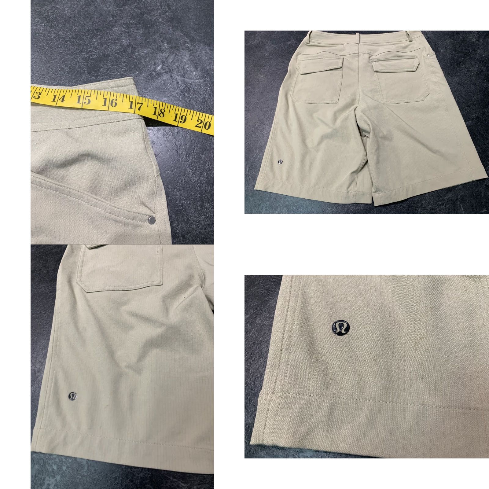 Lululemon VINTAGE Lululemon Men Shorts Bermuda Casual Active 34 Beige Microfiber Stretch Pockets Summer Size US 34 / EU 50 - 8 Thumbnail